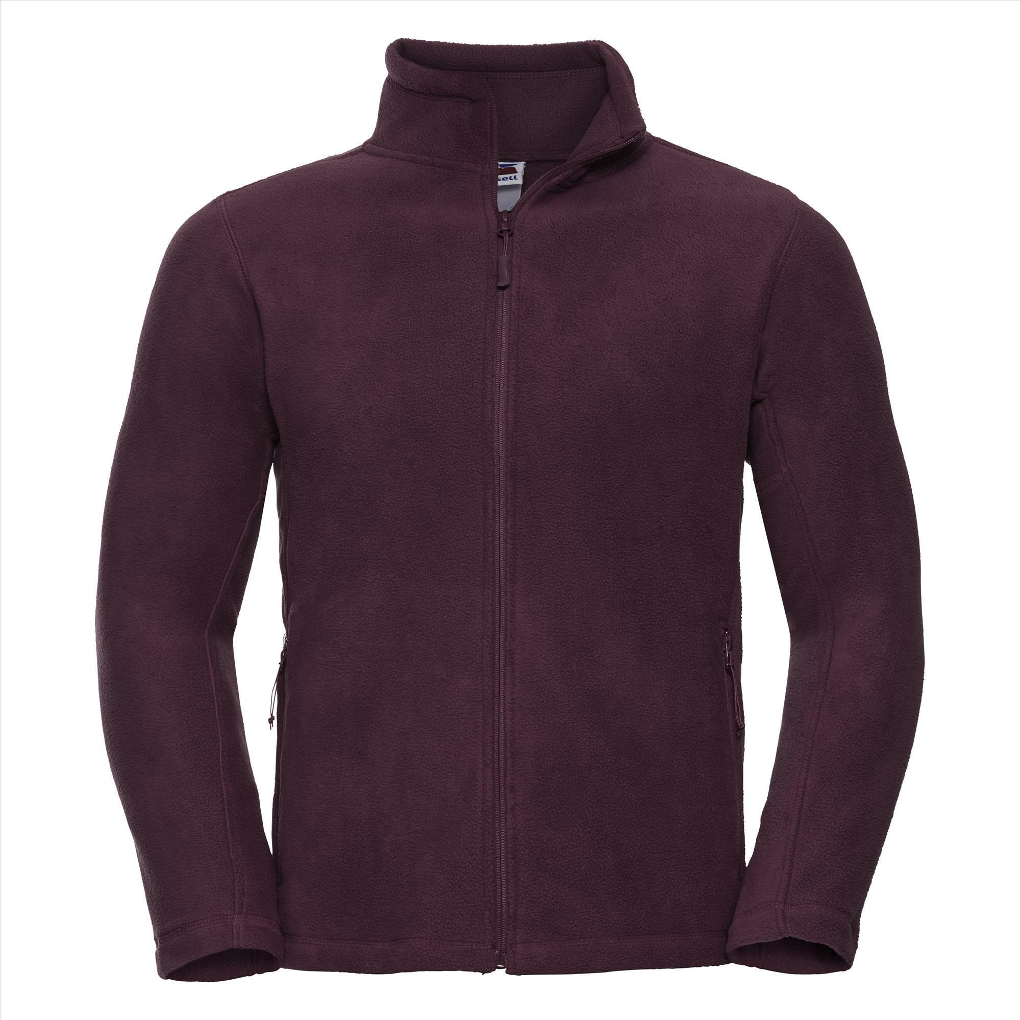 Heren fleece jas bordeaux Pluisvrij