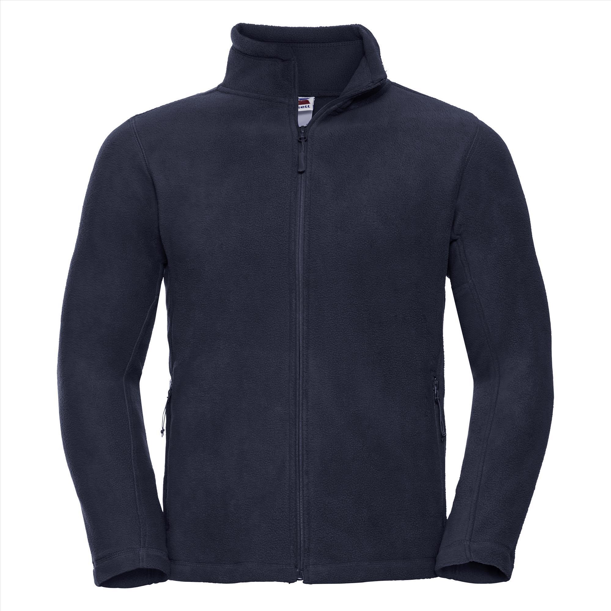 Heren fleece jas donkerblauw Pluisvrij