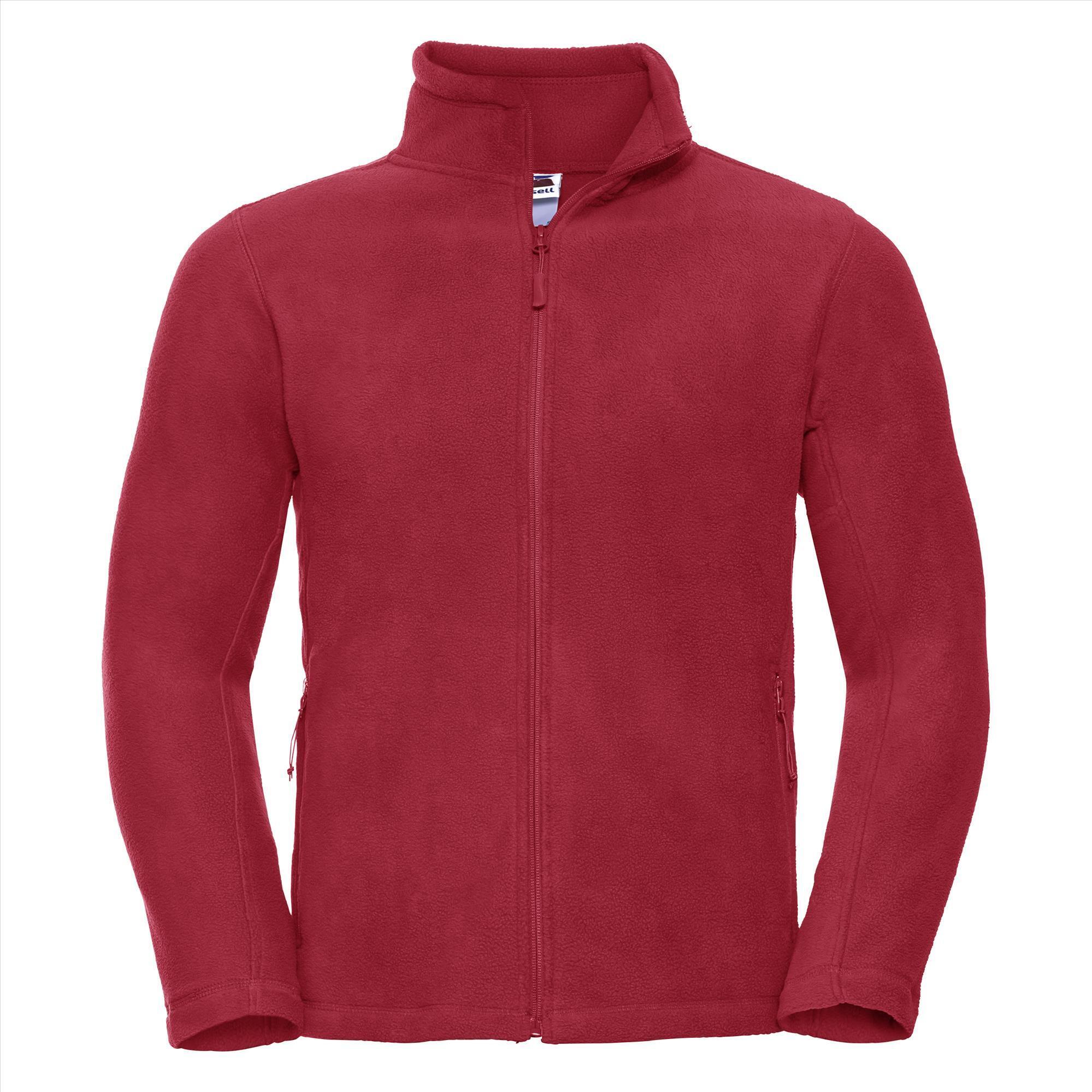 Heren fleece jas rood Pluisvrij