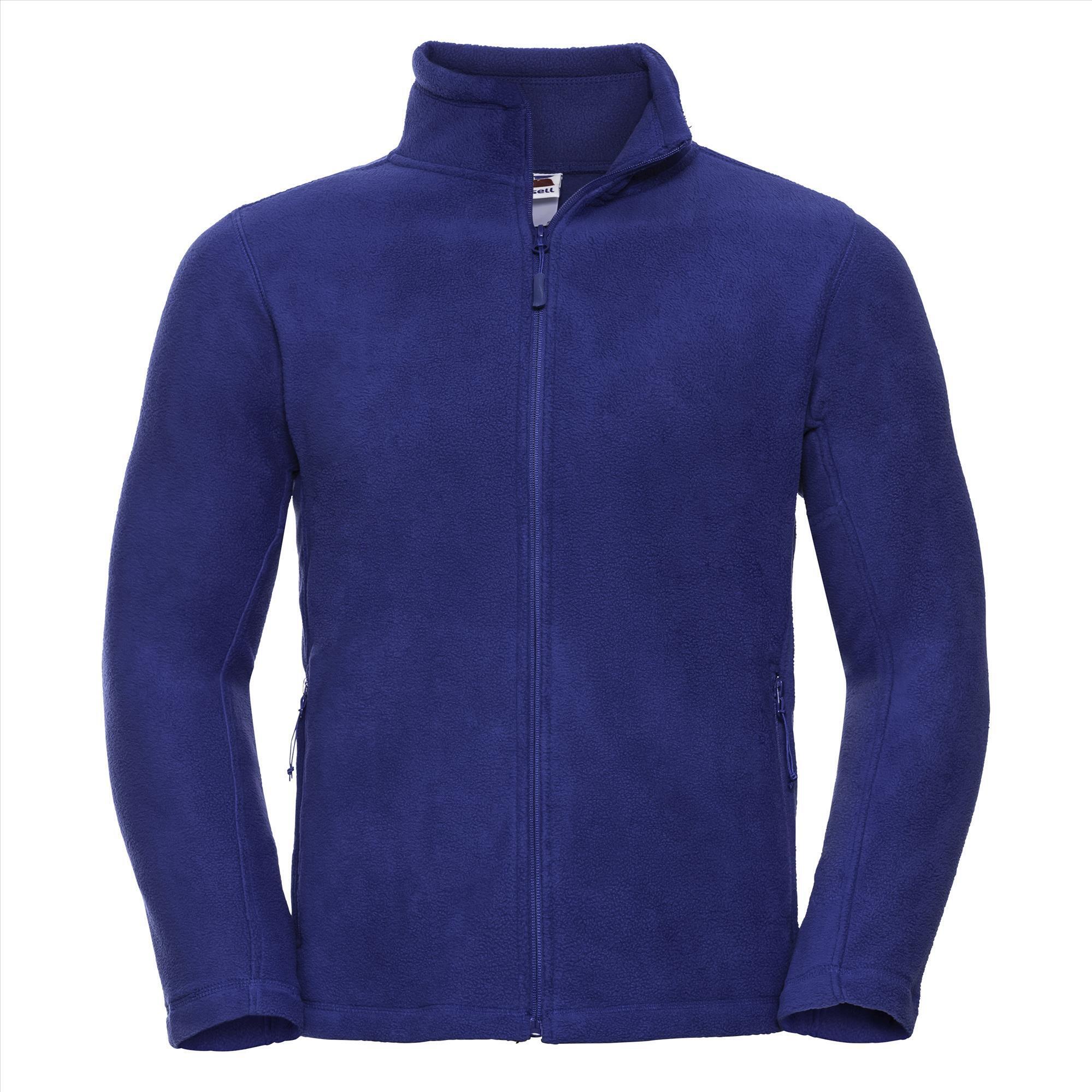 Heren fleece jas royal blauw Pluisvrij