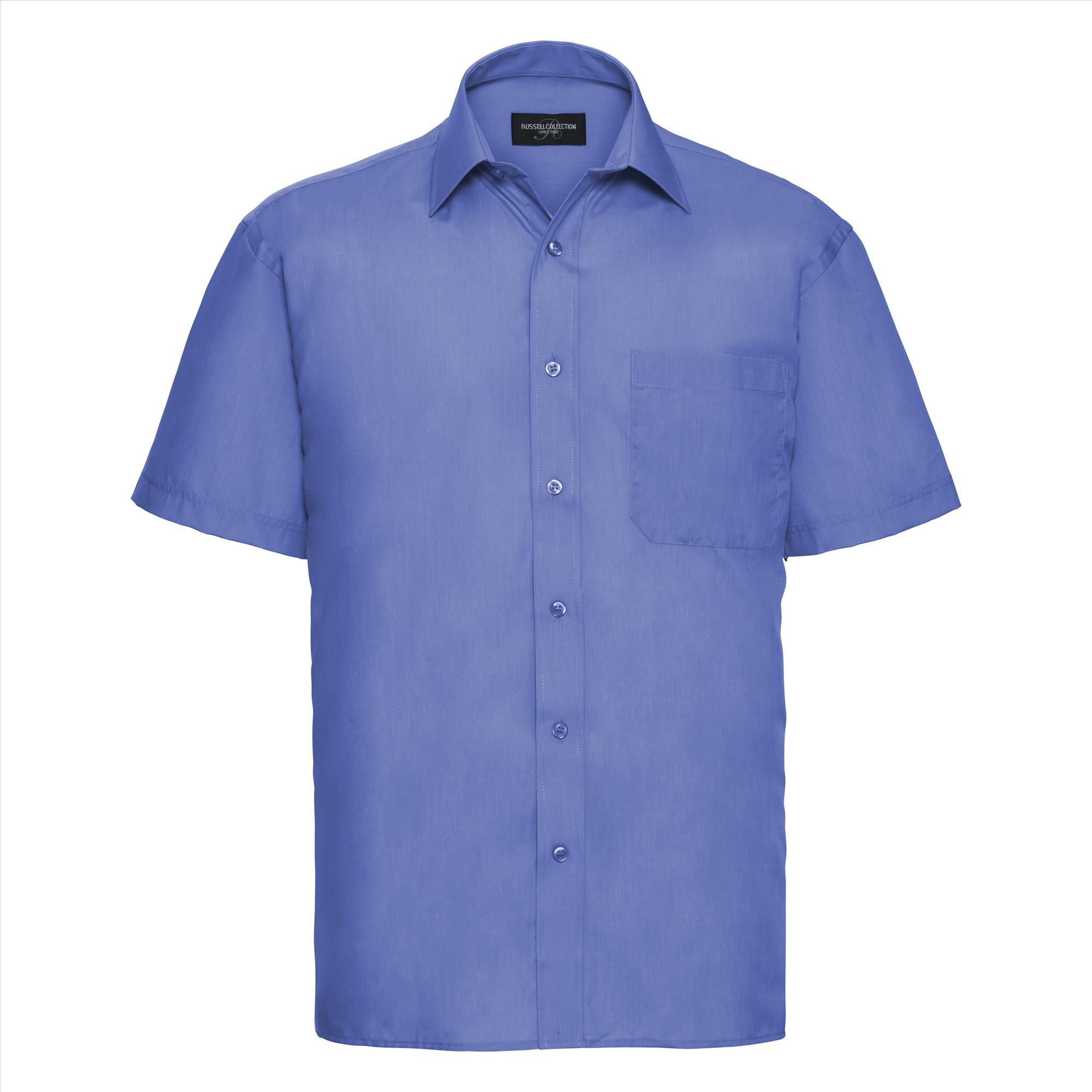 Heren overhemd corporate blue perfect voor bedrijfslogo bedrukking