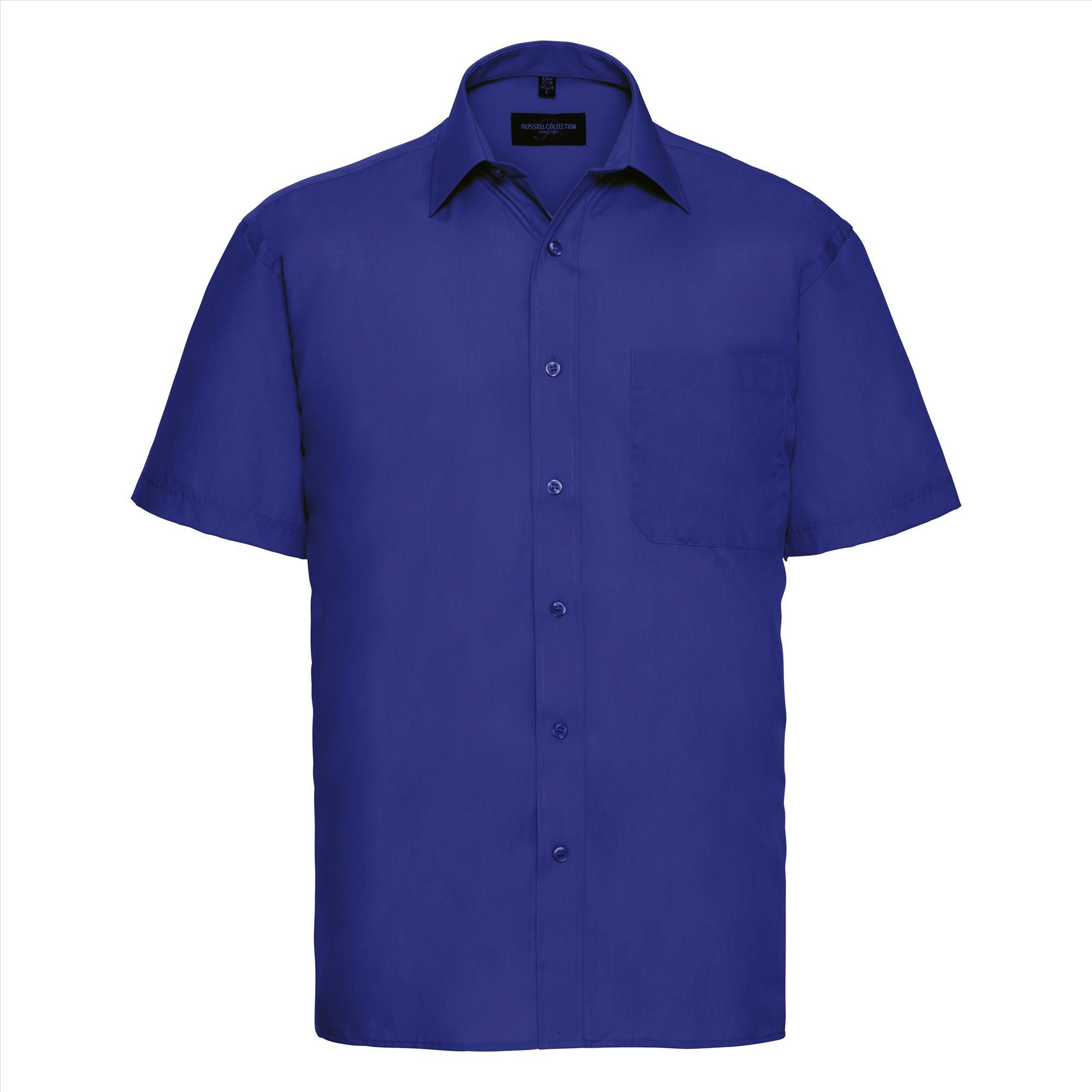 Heren overhemd royal blauw perfect voor bedrijfslogo bedrukking