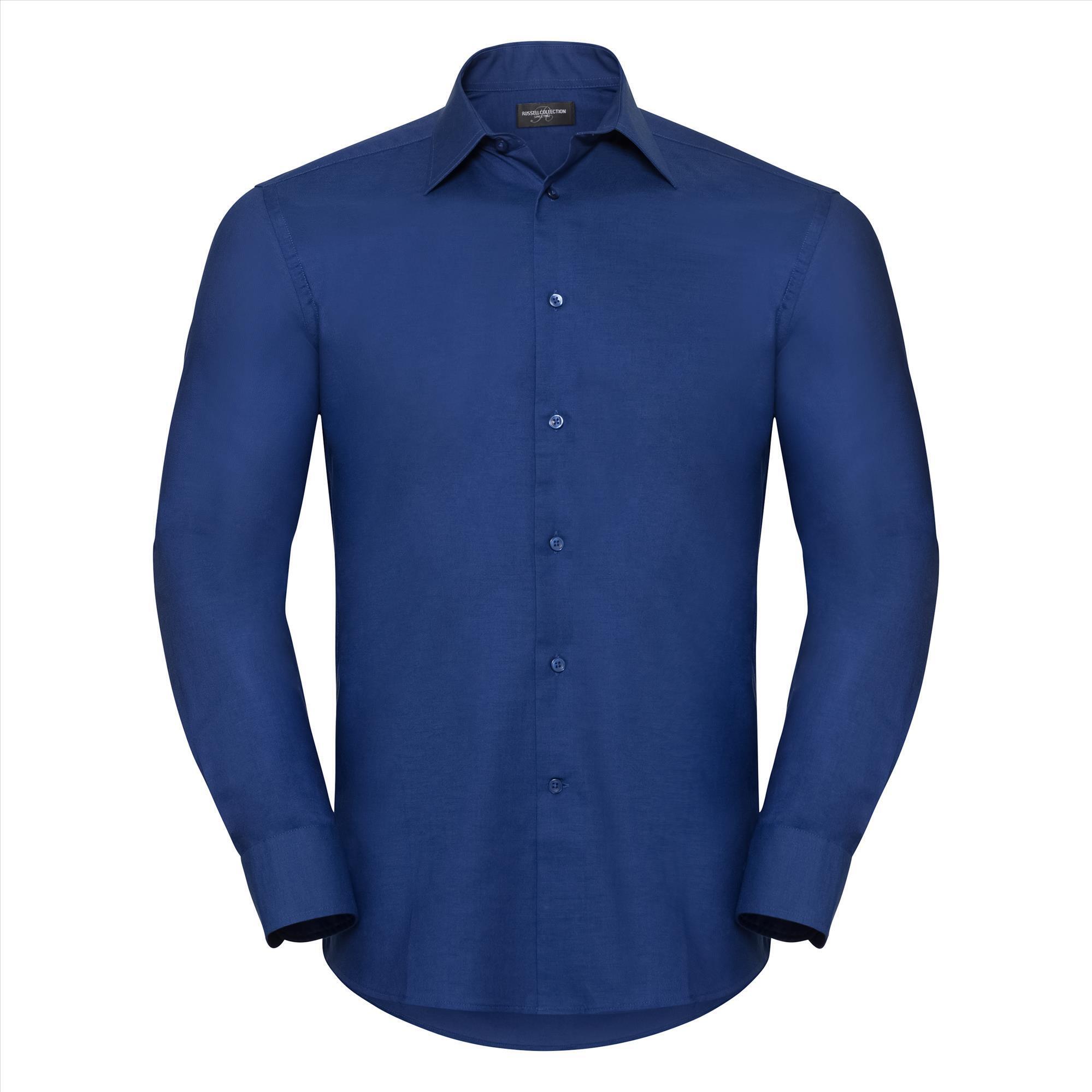 Heren overhemd royal blauw zakelijk overhemd