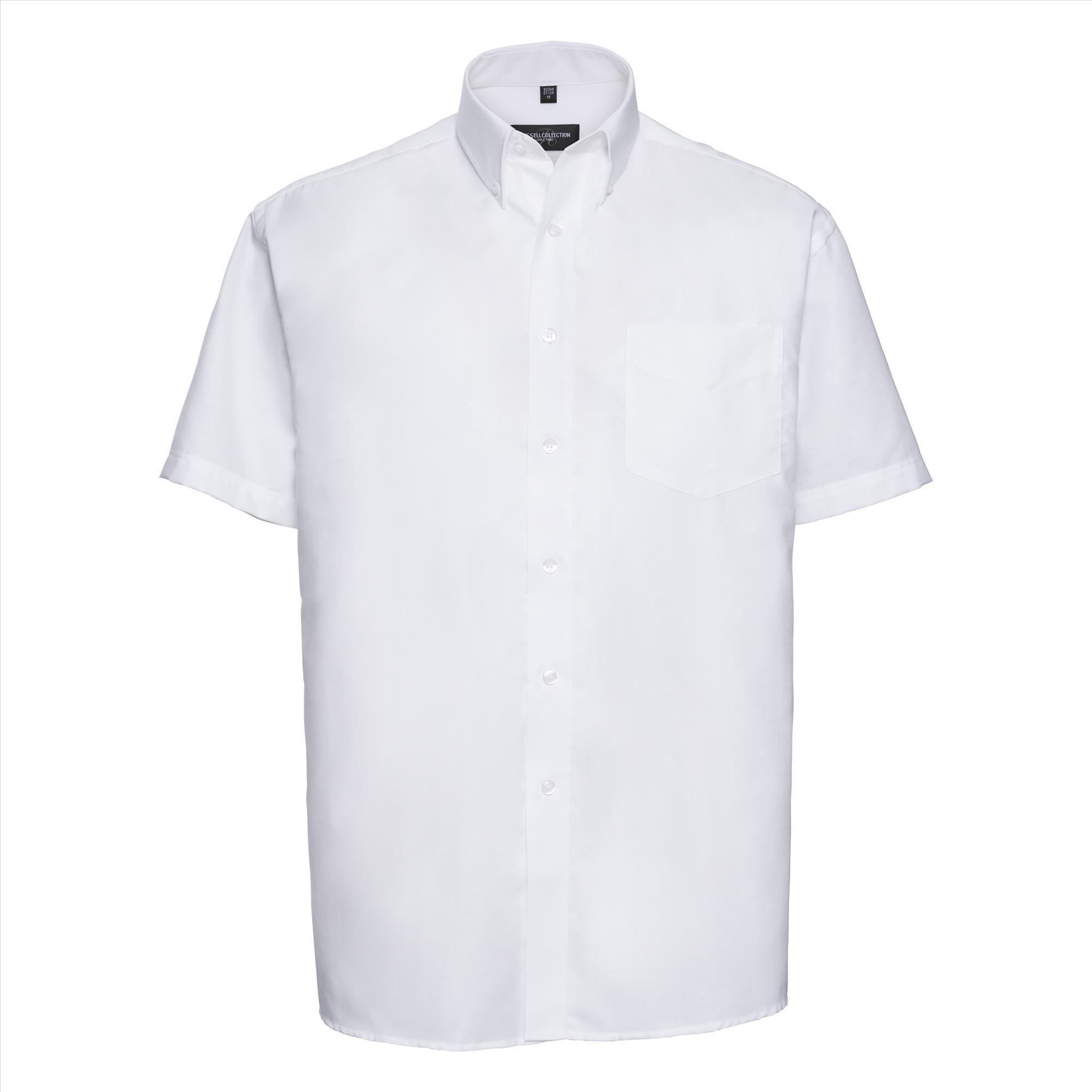 Heren overhemd wit klassiek bedrukking mogelijk