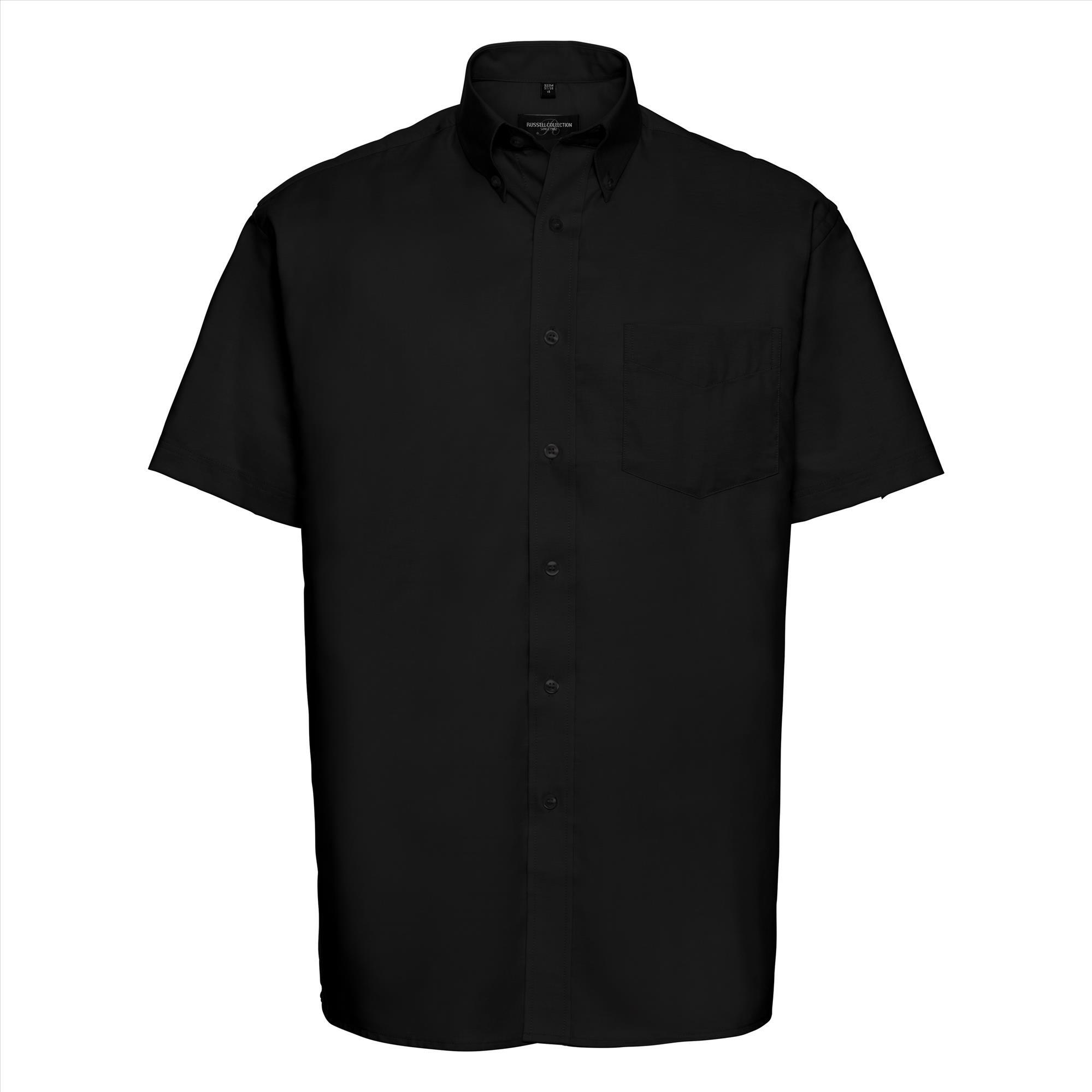 Heren overhemd zwart klassiek bedrukking mogelijk