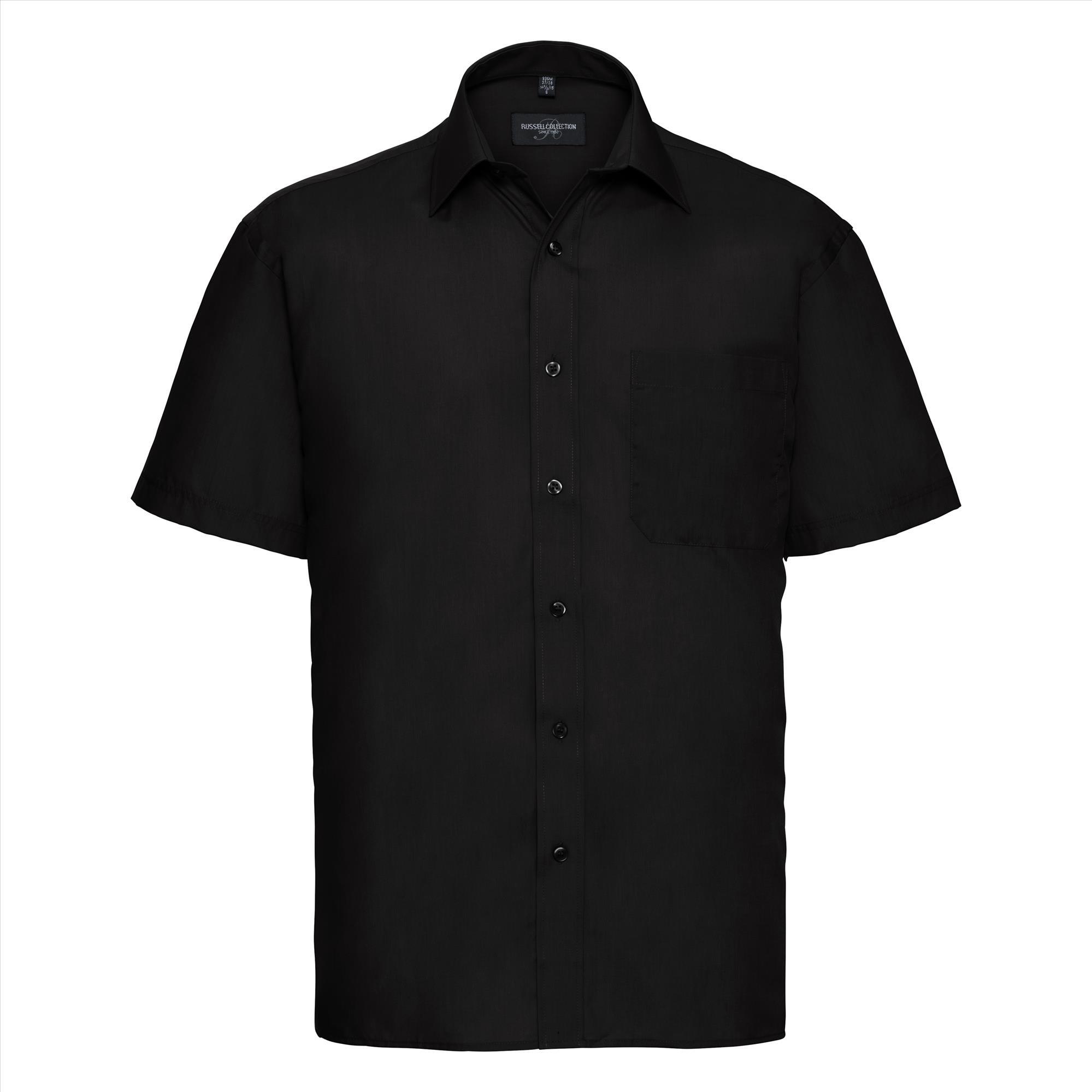 Heren overhemd zwart perfect voor bedrijfslogo bedrukking