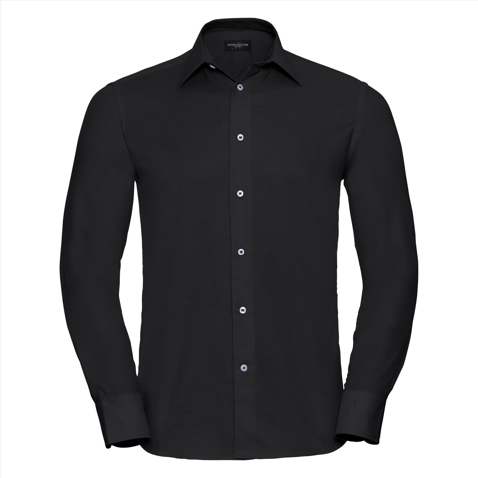 Heren overhemd zwart zakelijk overhemd