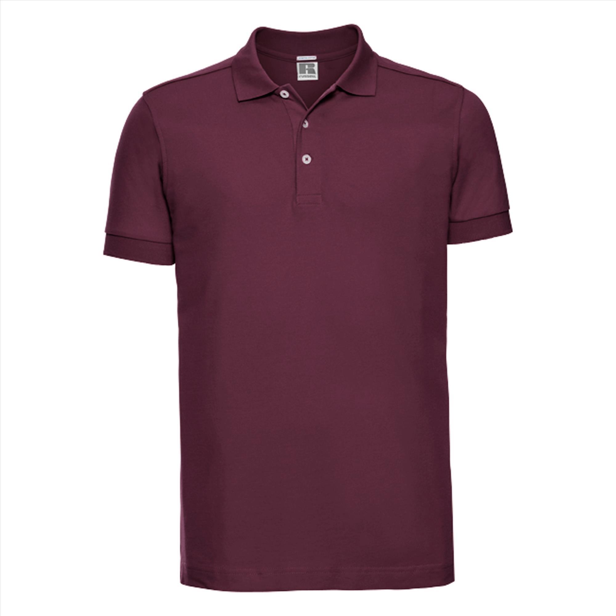 Heren polo bordeaux slim fit perfect voor personaliseren