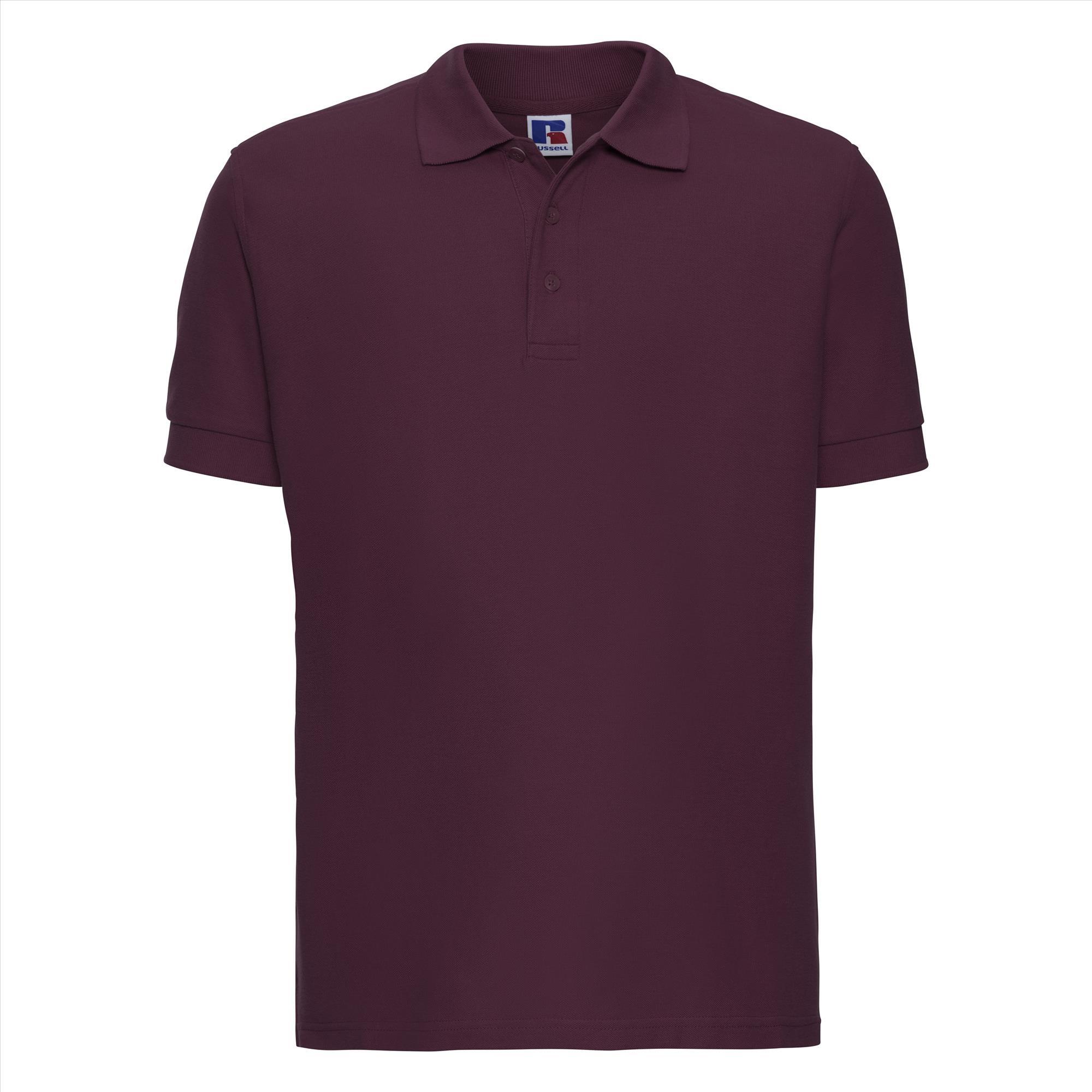 Heren polo bordeaux zwaar gebreid perfect voor bedrukking