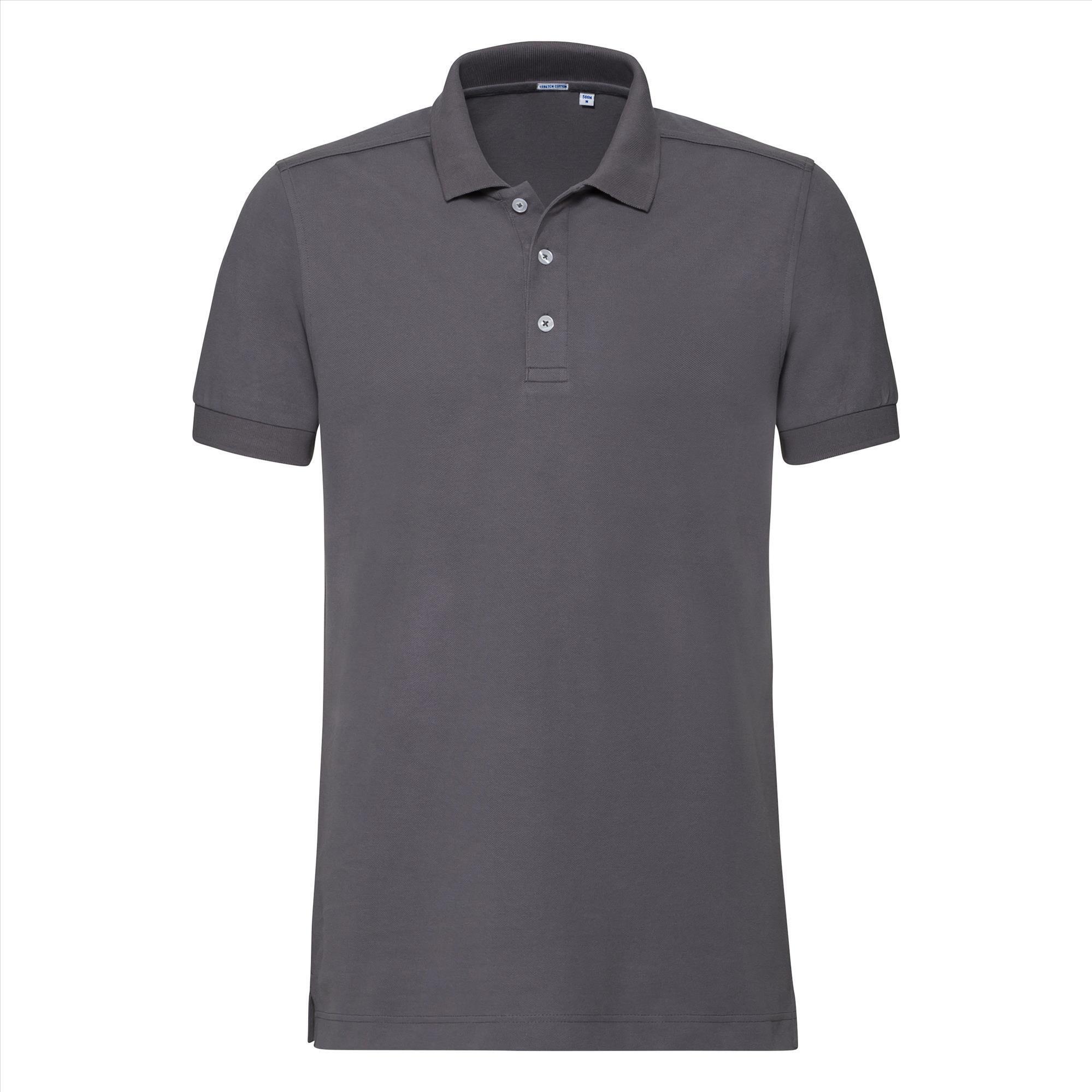 Heren polo donkergrijs slim fit perfect voor personaliseren