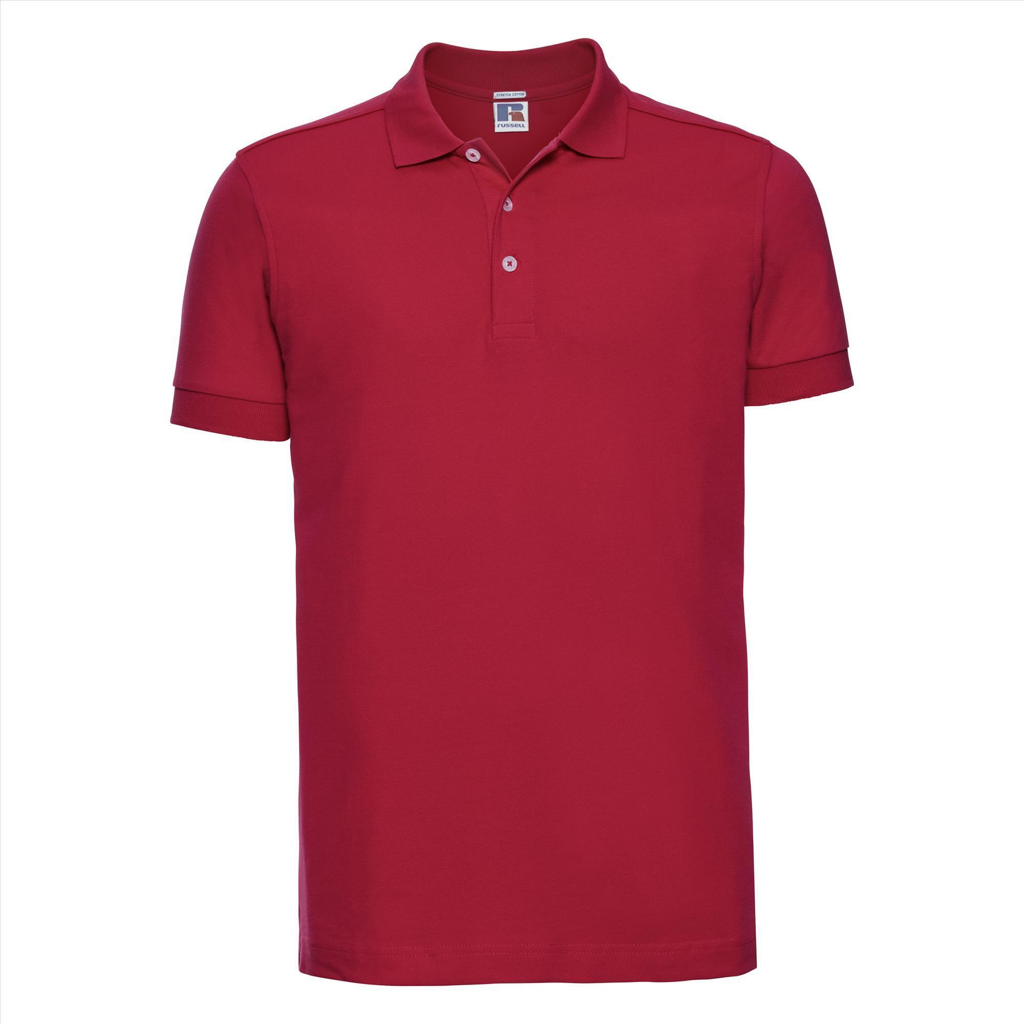 Heren polo rood slim fit perfect voor personaliseren