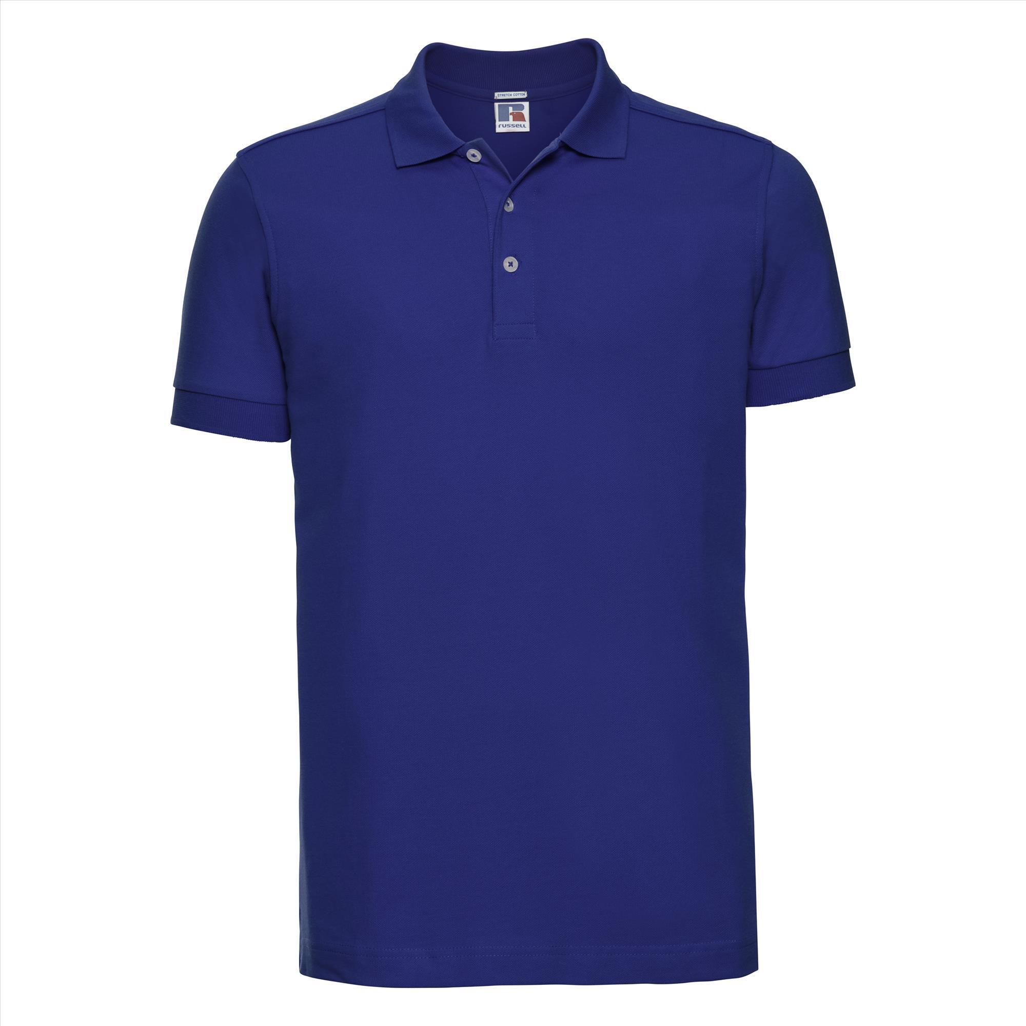 Heren polo royal blauw slim fit perfect voor personaliseren