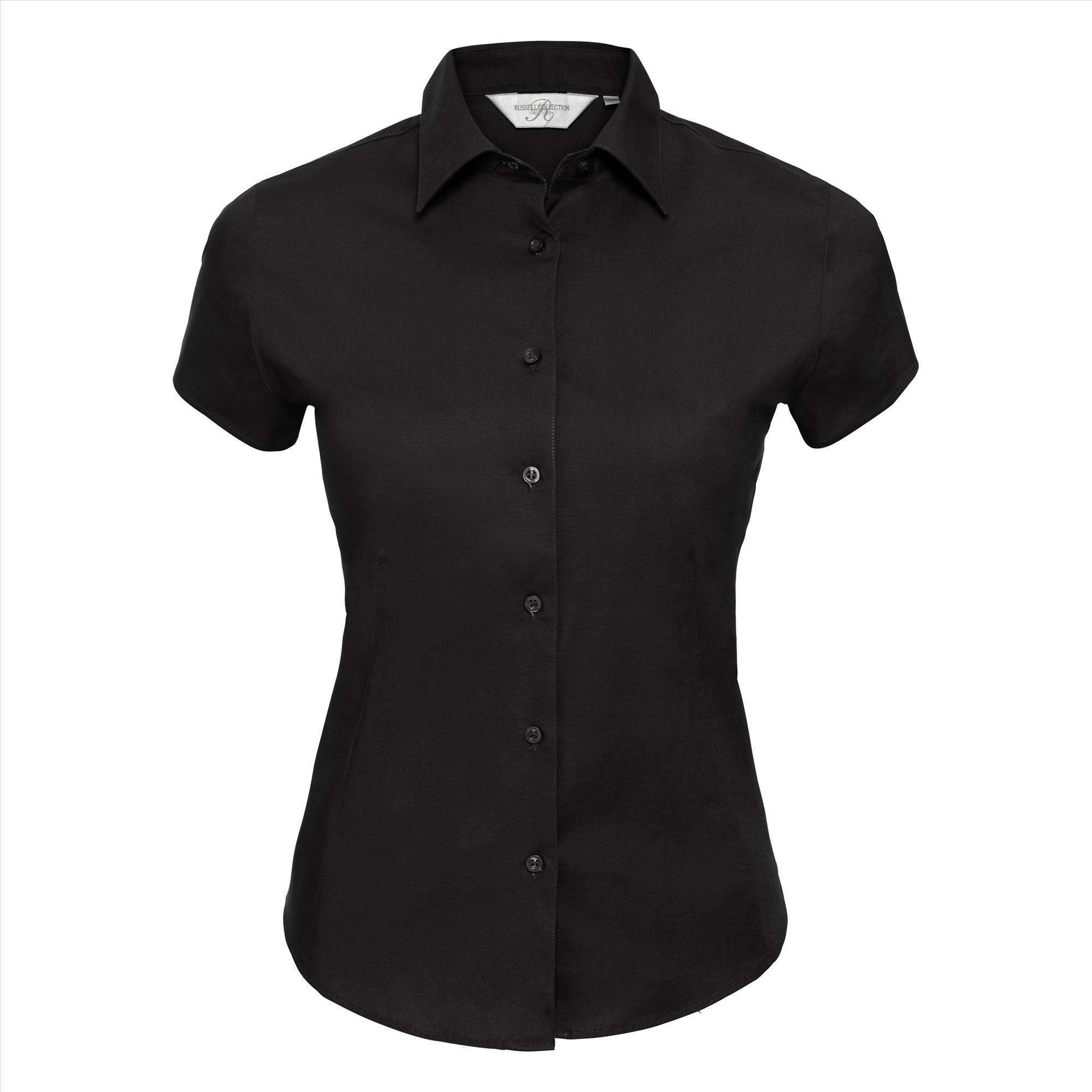 Hippe dames blouse zwart te personaliseren
