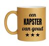 foto 1 Mok voor een kapster goud met glitters
