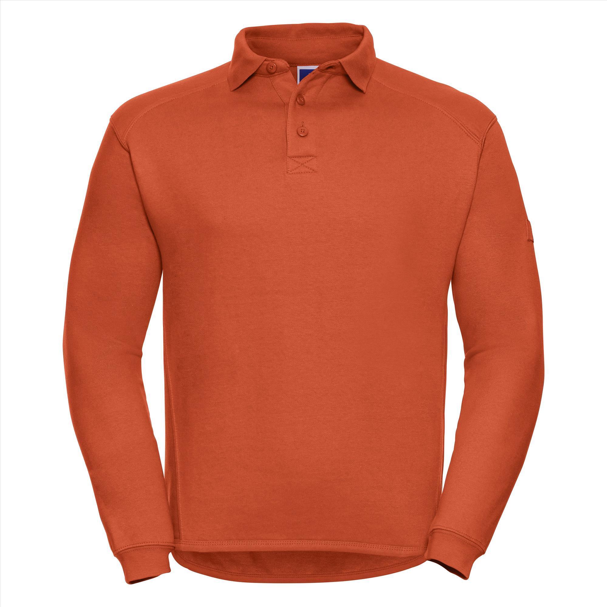 Stevig heren workwear sweatshirt oranje ideaal voor bedrijfslogo bedrukking shirts voor in de bouw bouwvakkers