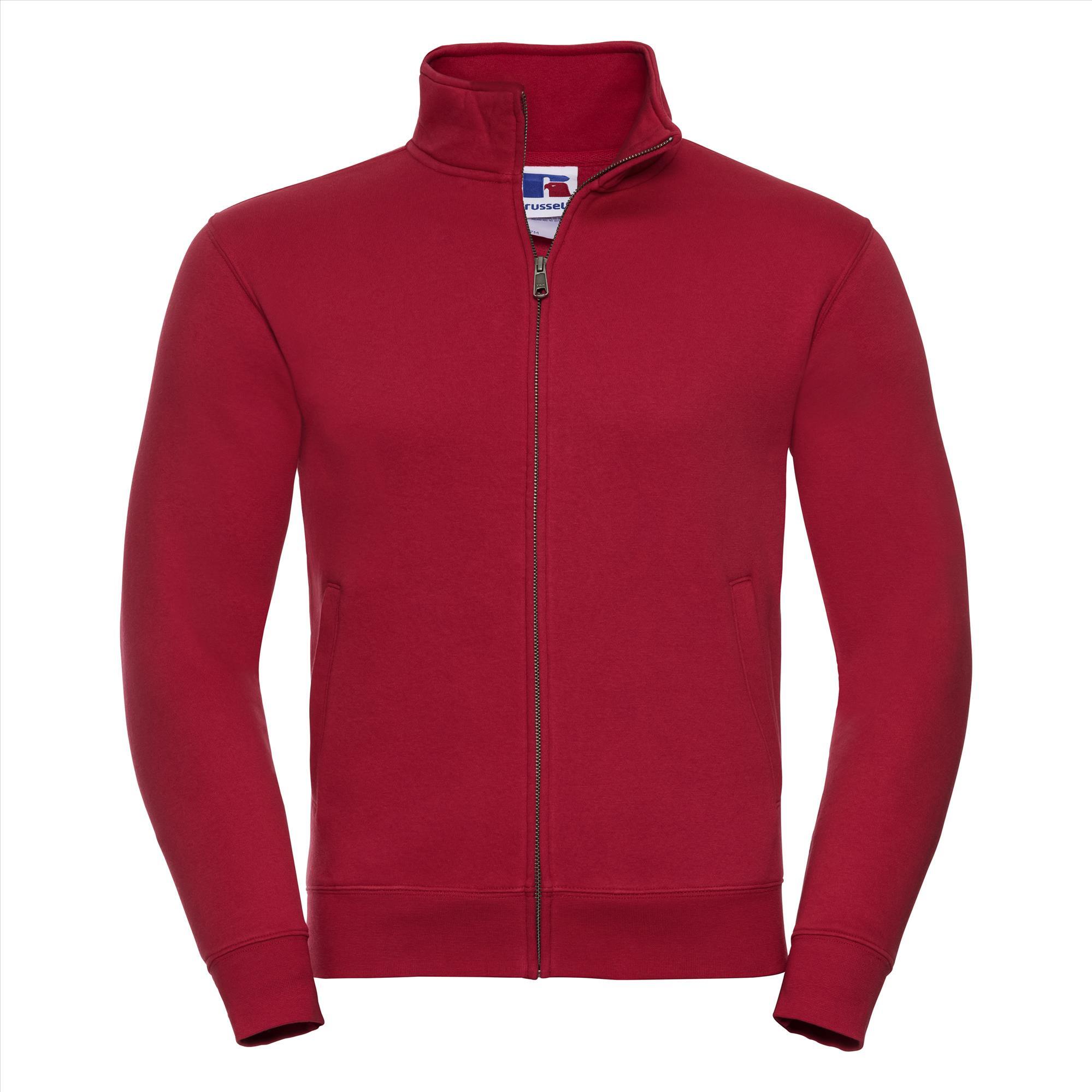 Sweatjacket rood voor mannen perfect voor persoonlijke bedrukking personaliseren