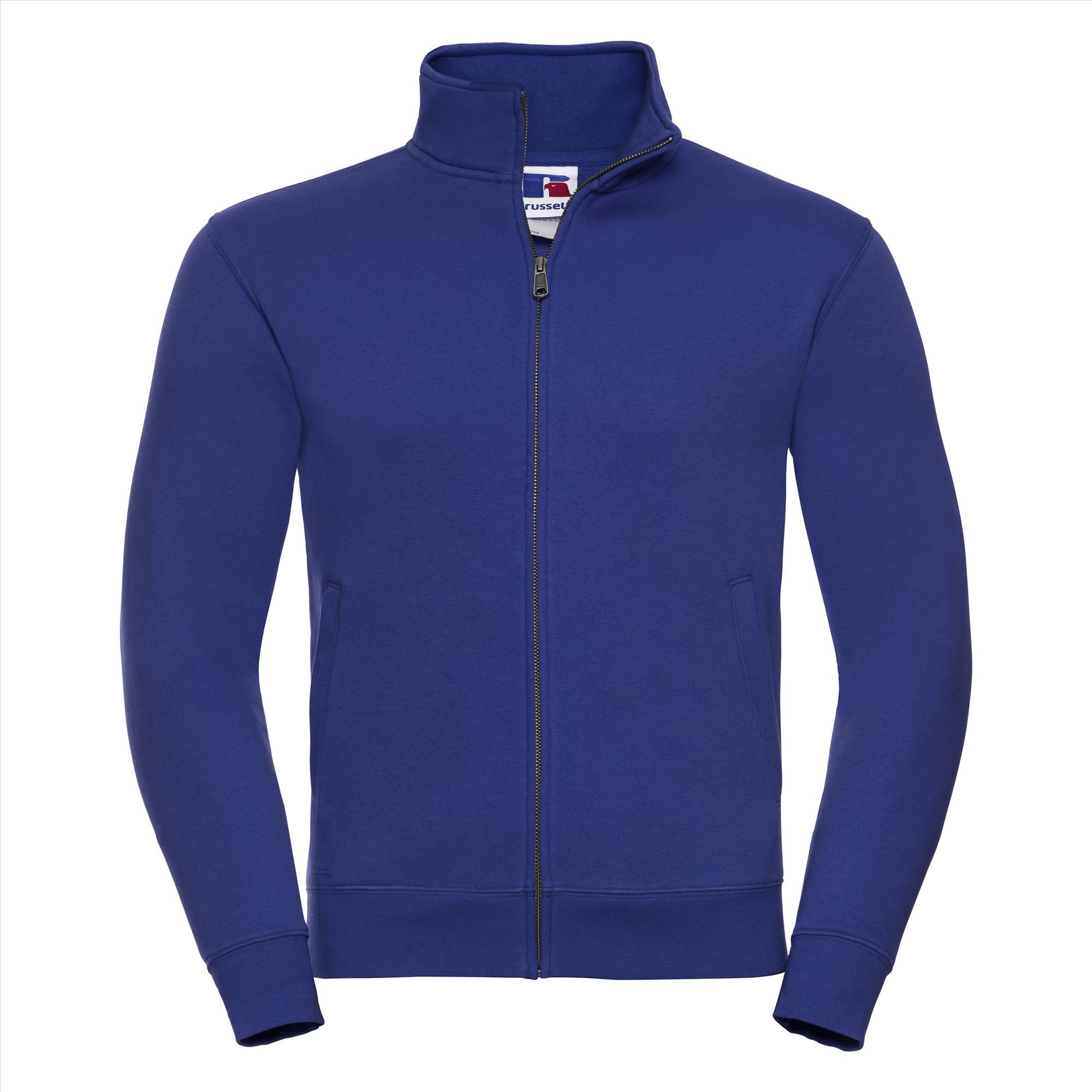 Sweatjacket royal blauw voor mannen perfect voor persoonlijke bedrukking personaliseren