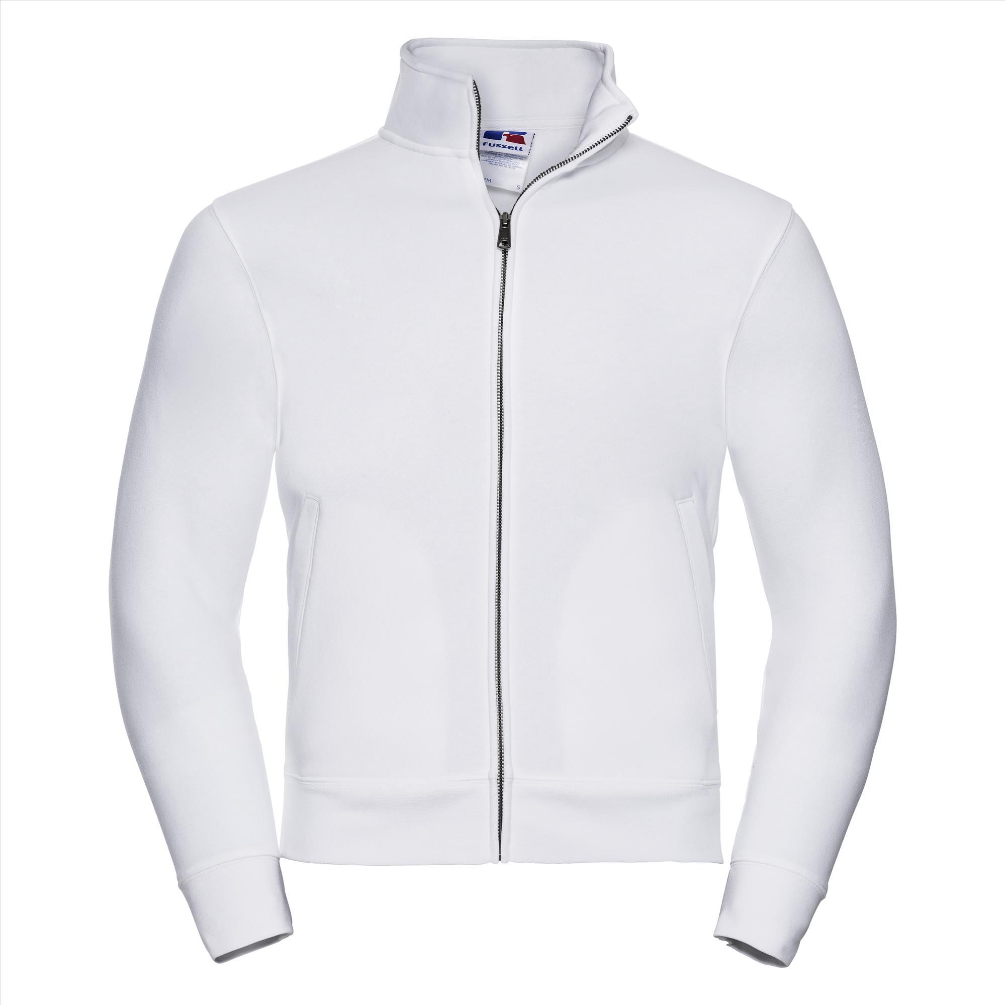 Sweatjacket wit voor mannen perfect voor persoonlijke bedrukking personaliseren