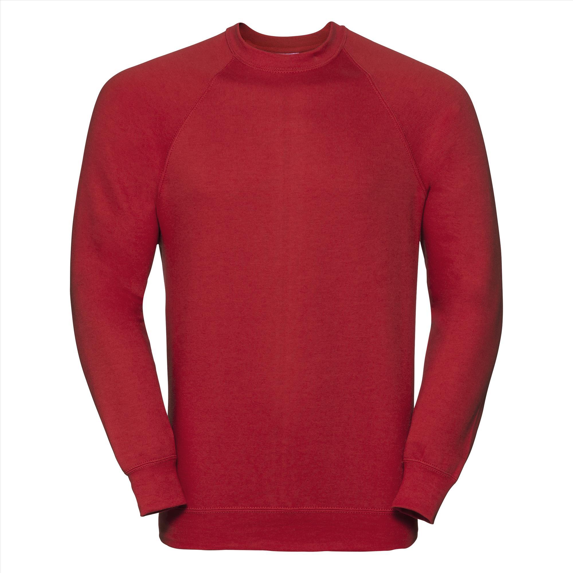 Sweatshirt trui helder rood voor mannen perfect voor personaliseren bedrukking