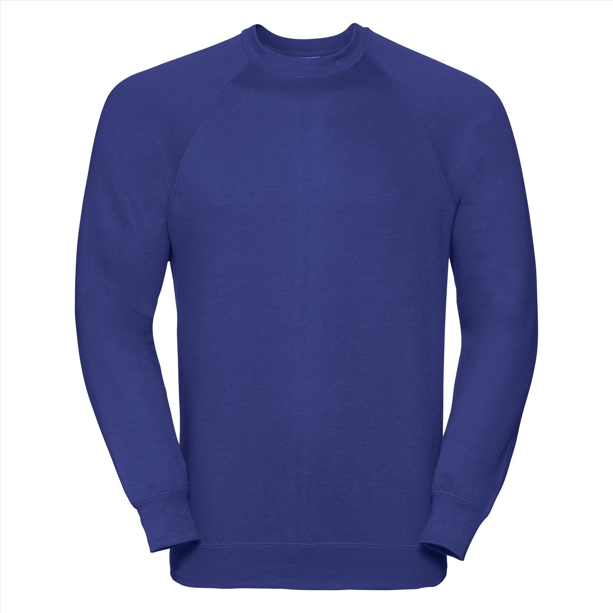 Sweatshirt trui royal blauw voor mannen perfect voor personaliseren bedrukking