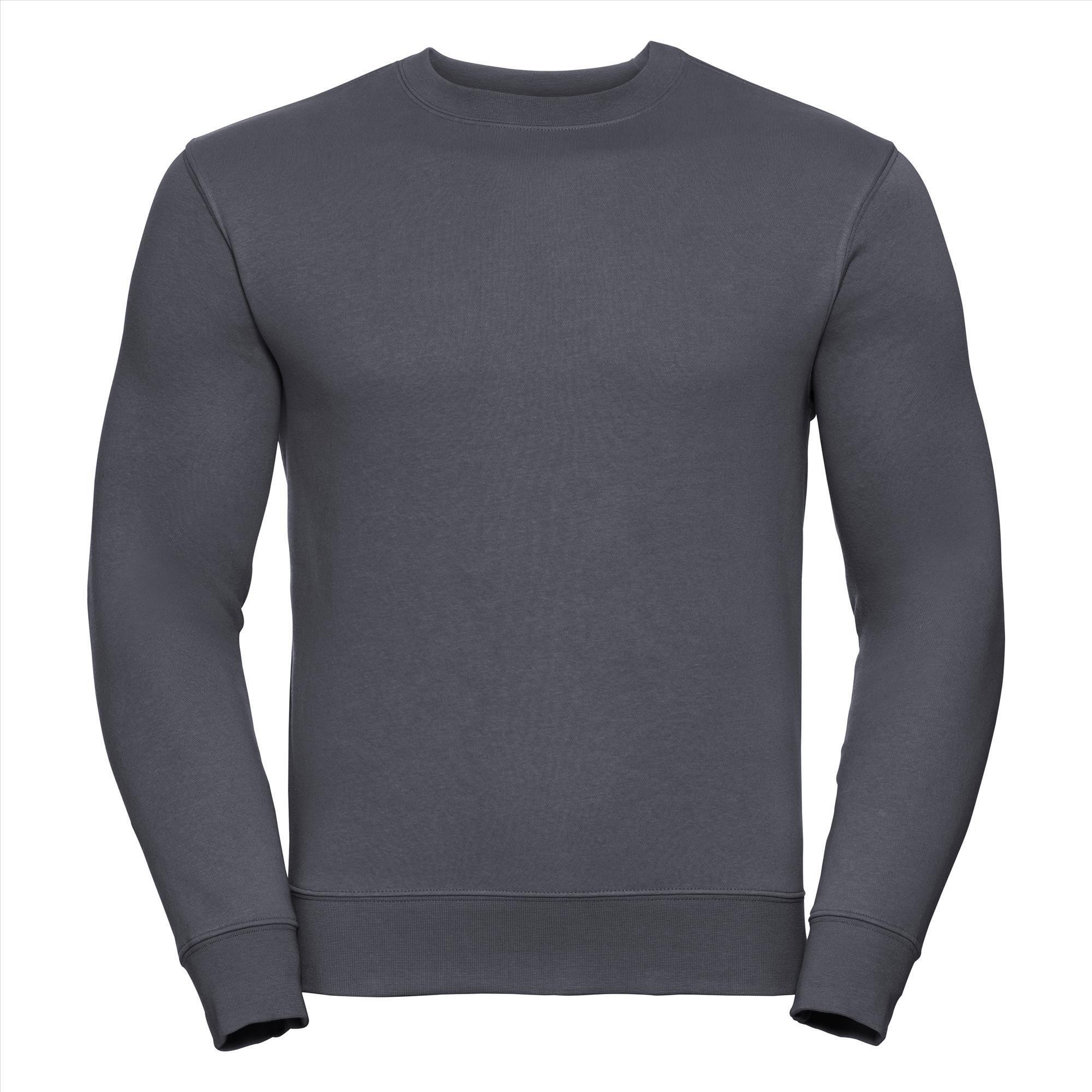 Sweatshirt trui voor heren donkergrijs hedendaagse look perfect voor personaliseren