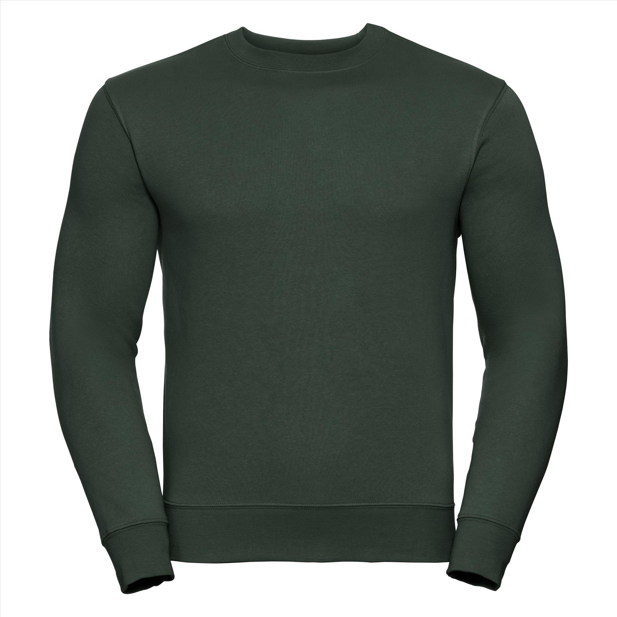 Sweatshirt trui voor heren flessengroen hedendaagse look perfect voor personaliseren