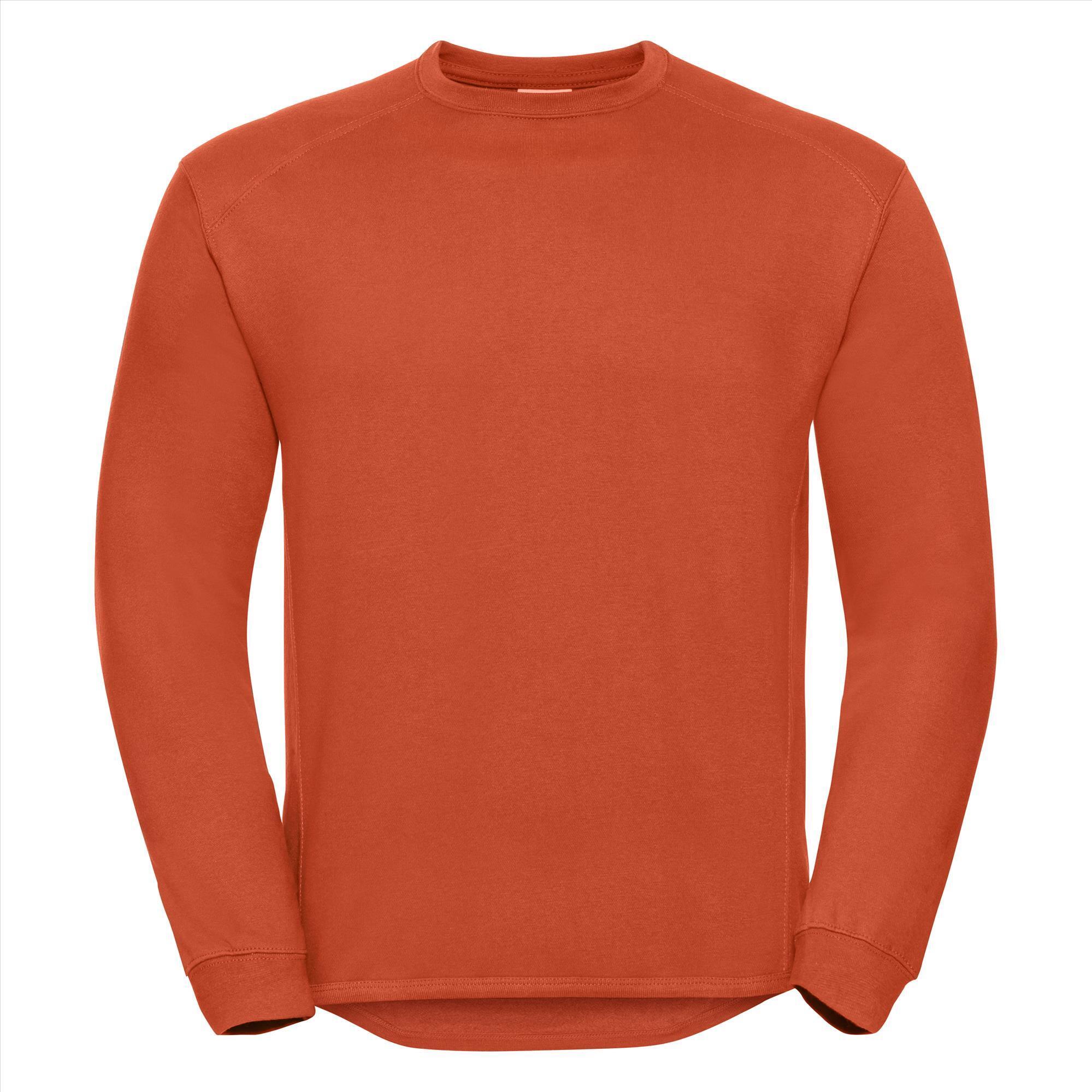 Workwear sweatshirt oranje te bedrukken met bedrijfslogo