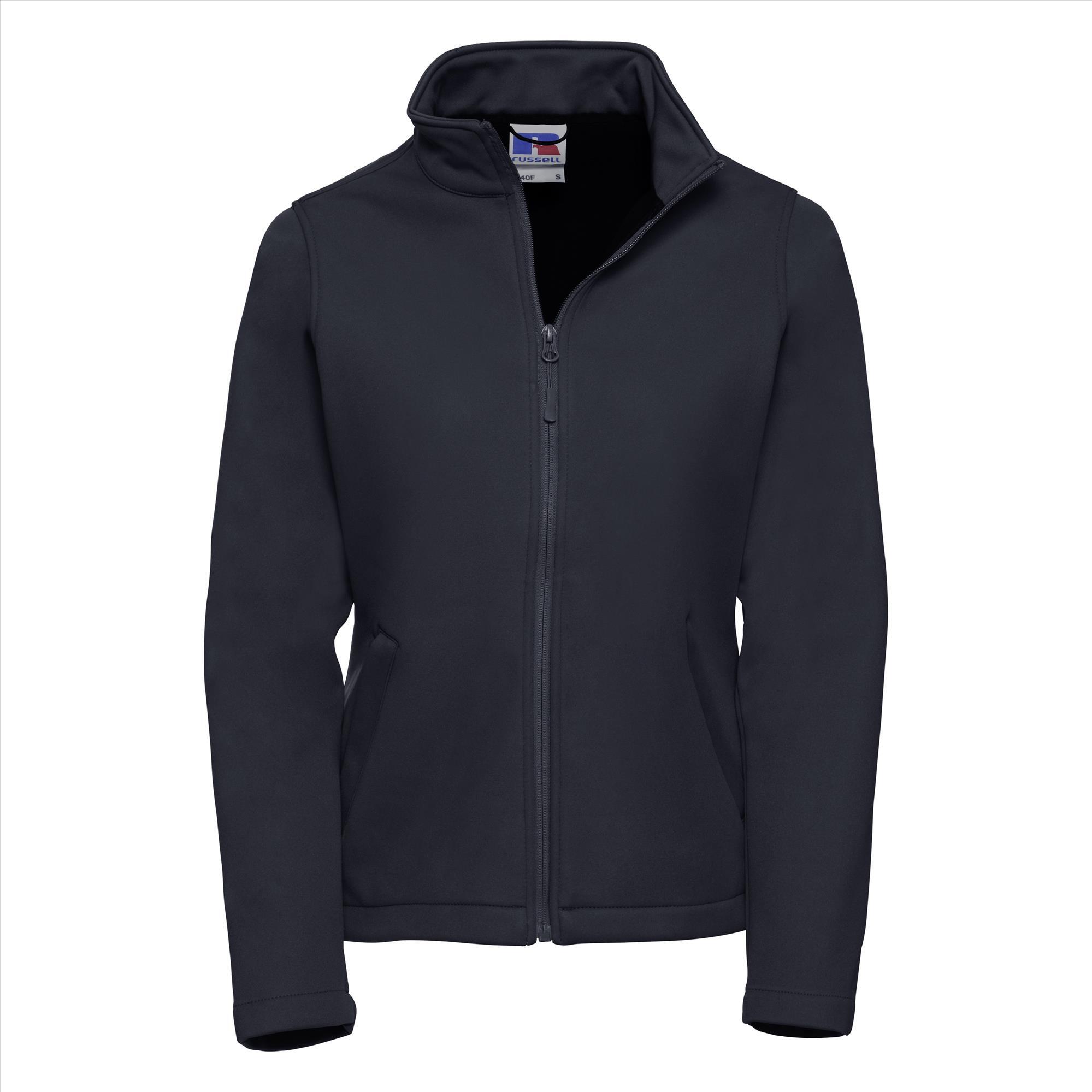 Chique Dames Softshell Jasje donkerblauw met Teflon Bescherming te personaliseren met bedrijfslogo