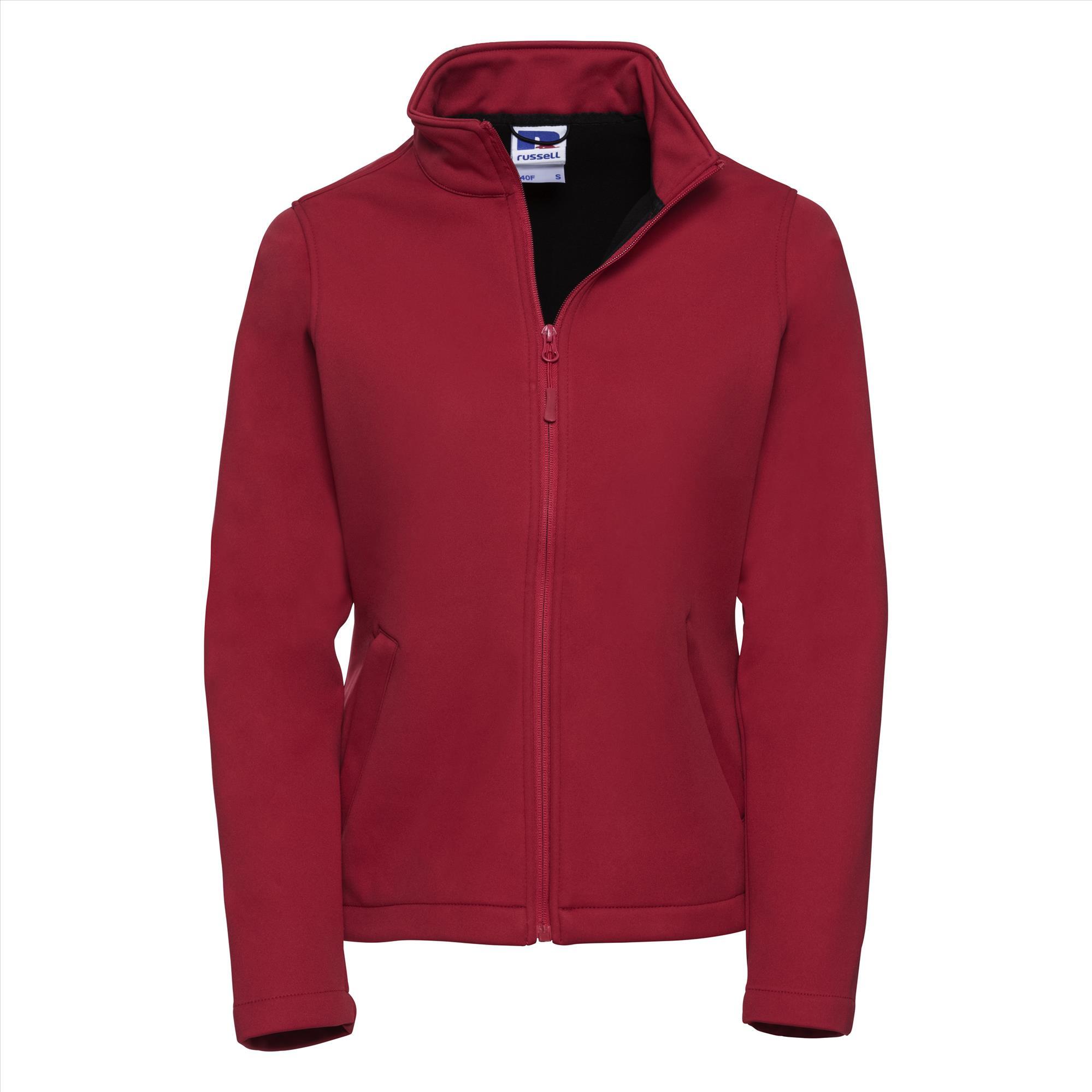 Chique Dames Softshell Jasje rood met Teflon Bescherming te personaliseren met bedrijfslogo