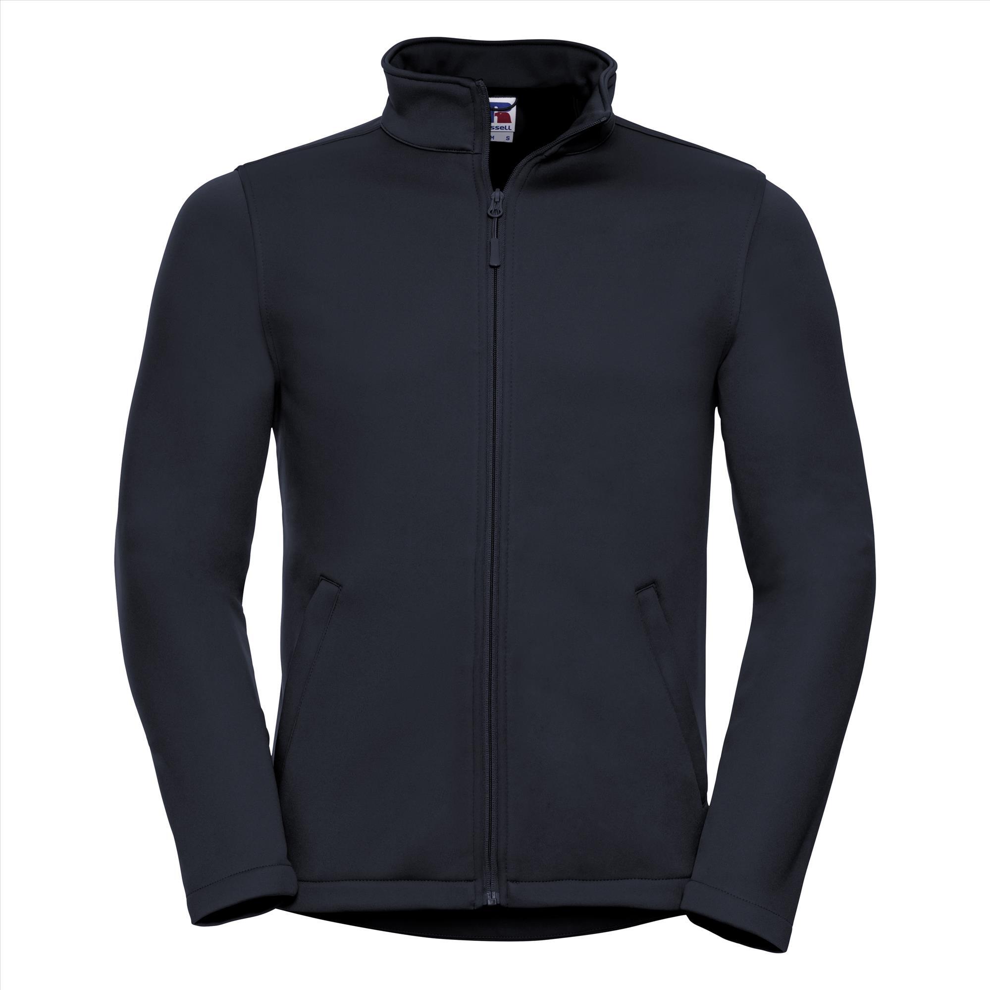 Chique Heren Softshell Jasje donkerblauw met Teflon Bescherming te personaliseren met bedrijfslogo