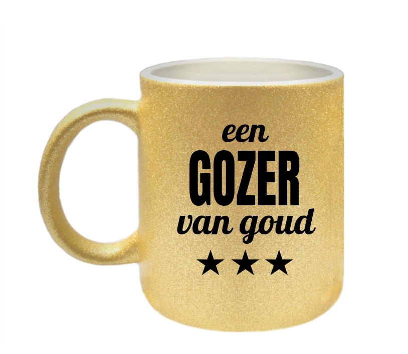 Glitter gouden mok voor een gozer van goud