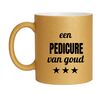 foto 1 Gouden beker met glitters voor een pedicure van goud cadeau mok