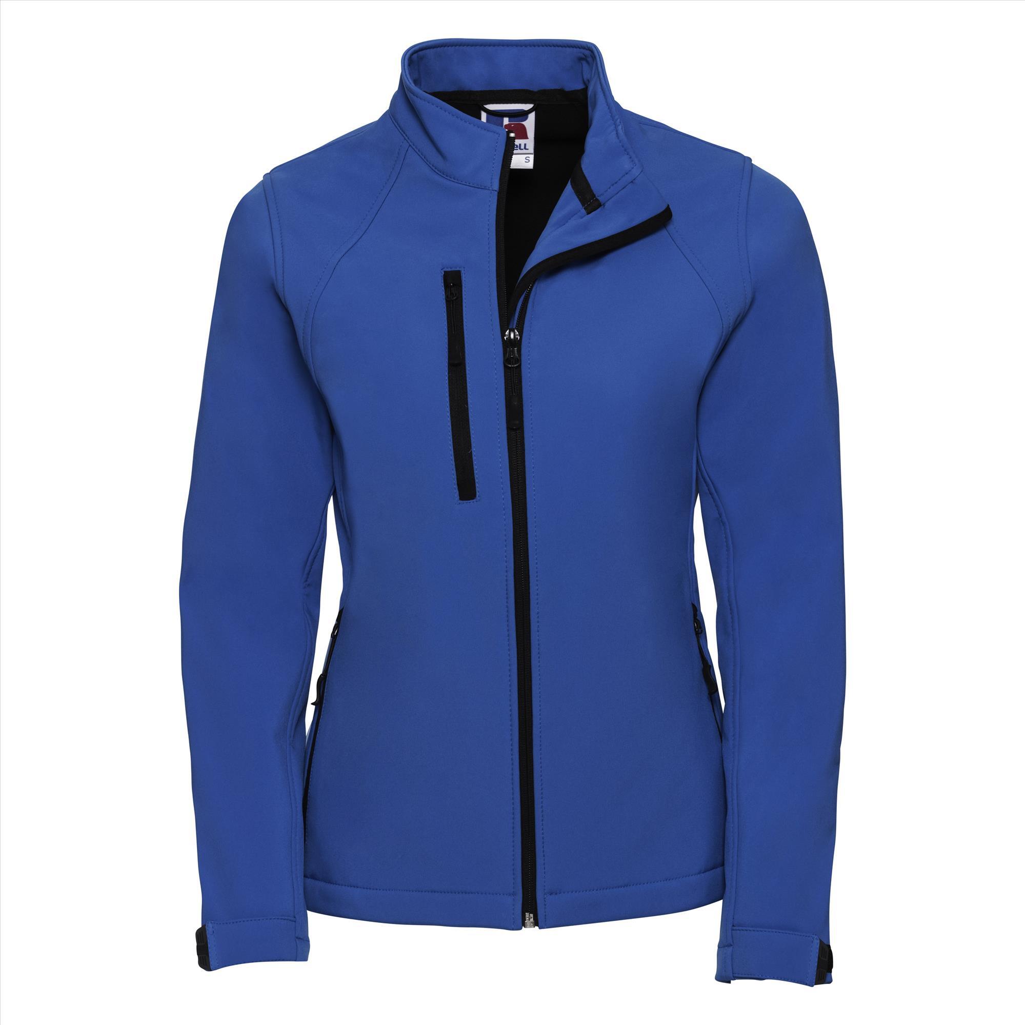 Softshell dames jas azuur blauw