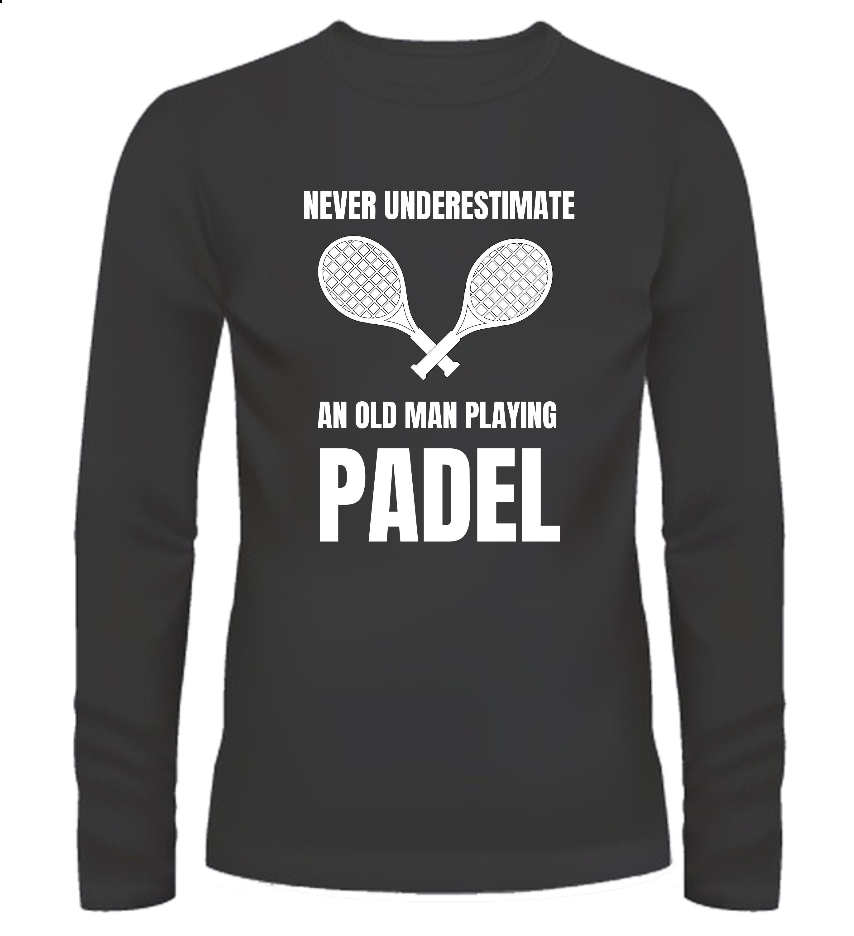 T-shirt lange mouw Never underestimate an Old Man playing padel