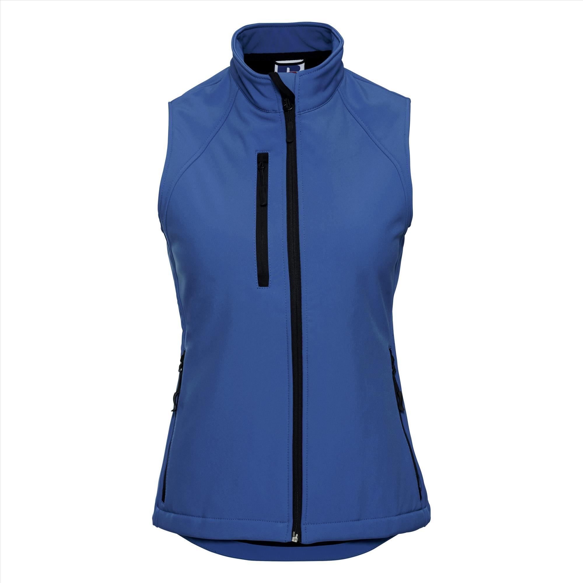 Trendy dames bodywarmer azuur blauw