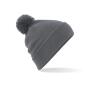 Beanie graphite grey wintermuts met pomp pom volwassen