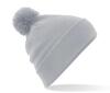 Beanie light grey wintermuts met pomp pom volwassen