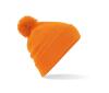 Beanie oranje wintermuts met pomp pom volwassen