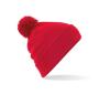 Beanie rood wintermuts met pomp pom volwassen