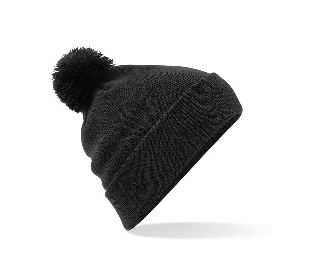 Beanie zwart wintermuts met pomp pom volwassen