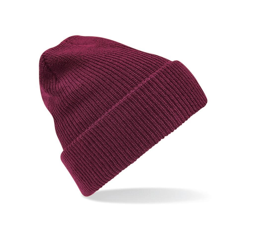 De Heritage Beanie Wintermuts bordeaux volwassen klassiek en Comfortabel