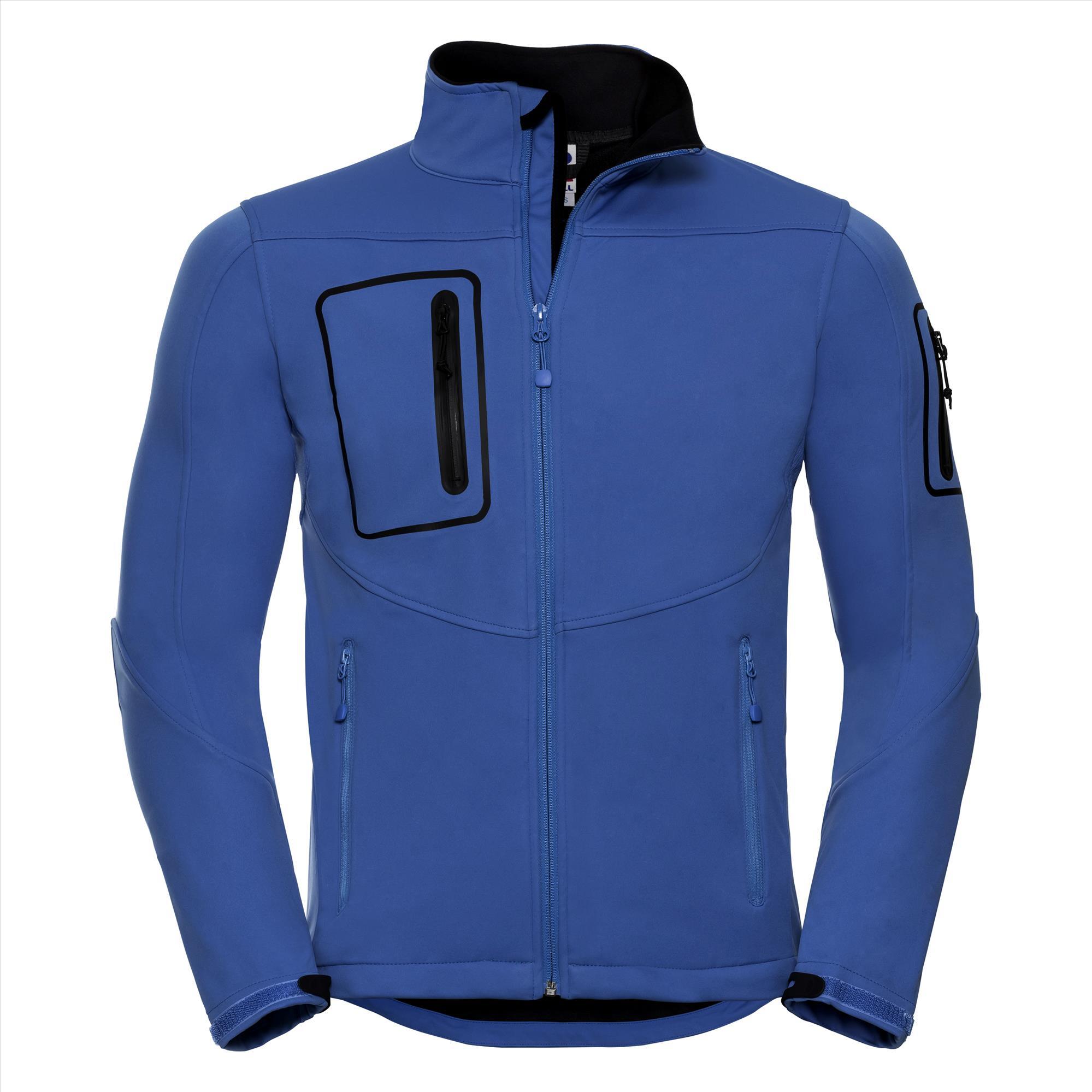 Heren sportshell jas azuur blauw