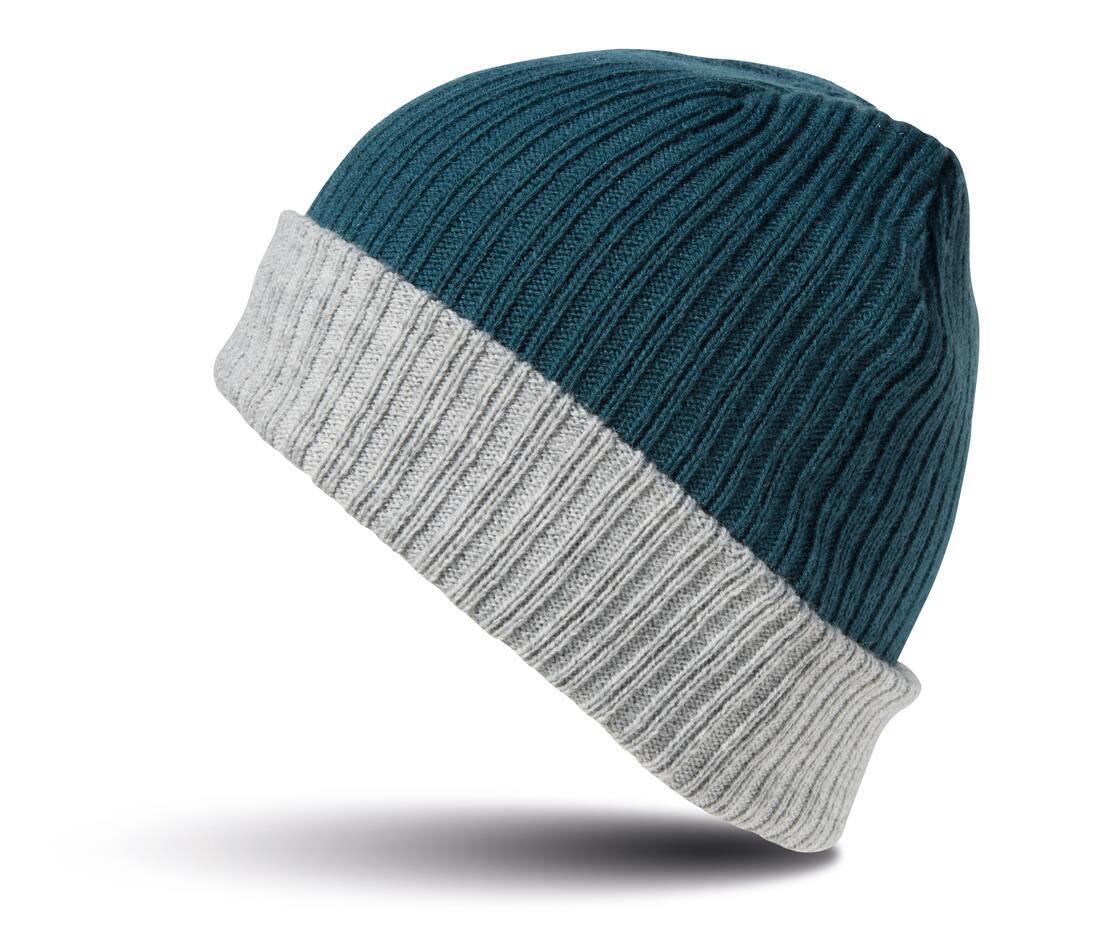 modieuze wintermuts teal/grey volwassen