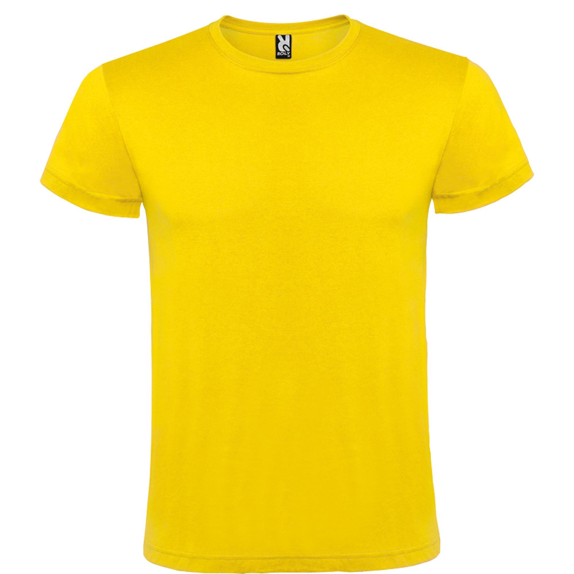 Rondgebreide T-shirt unisex voor volwassen geel personalisatie mogelijk