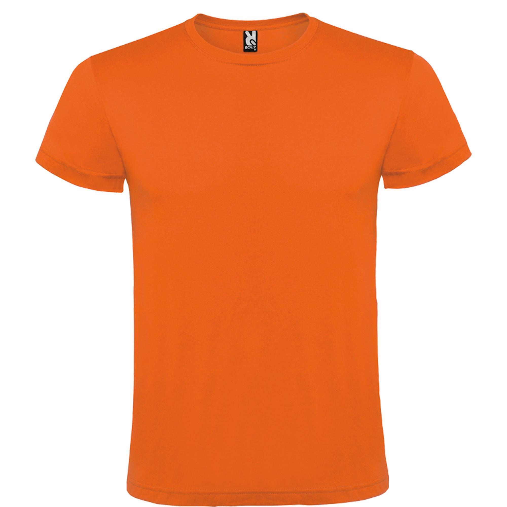 Rondgebreide T-shirt unisex voor volwassen oranje personalisatie mogelijk