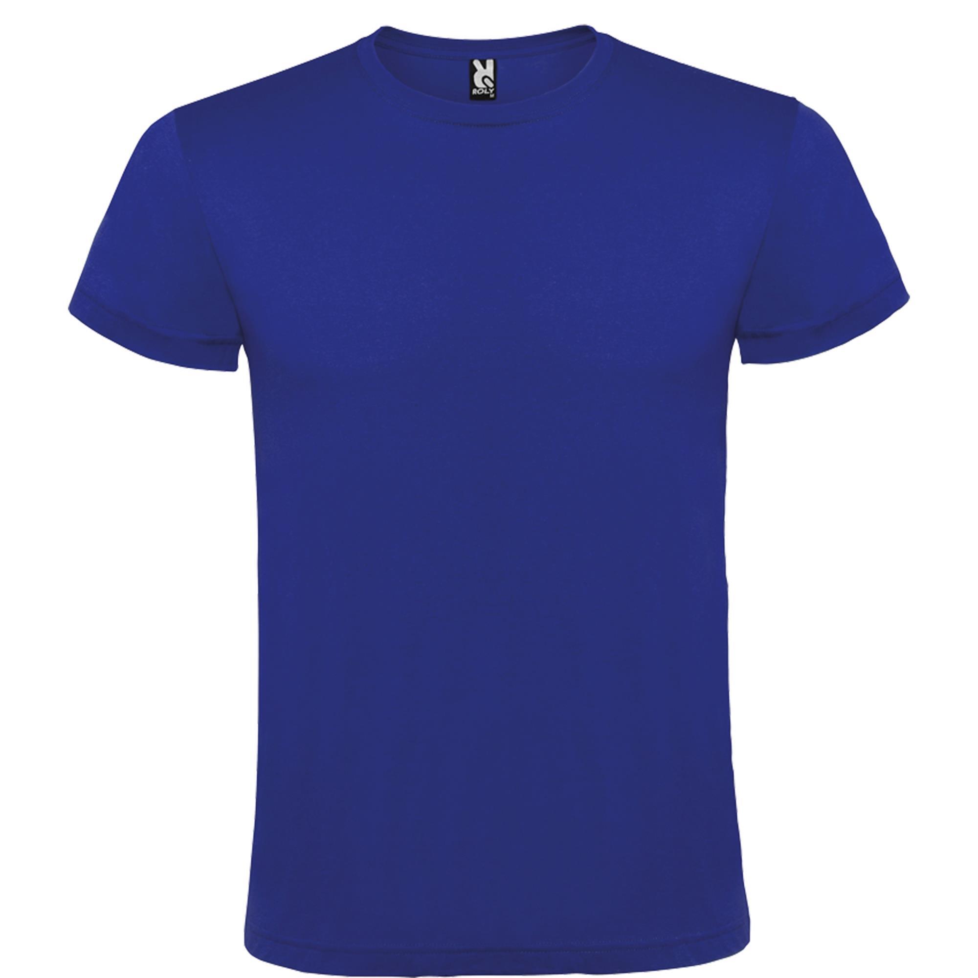 Rondgebreide T-shirt unisex voor volwassen royal blauw personalisatie mogelijk