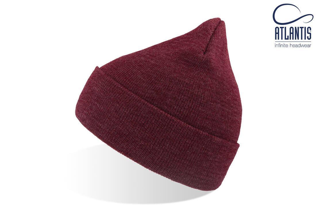 Volwassen Beanie burgundy melange winter muts stijlvol