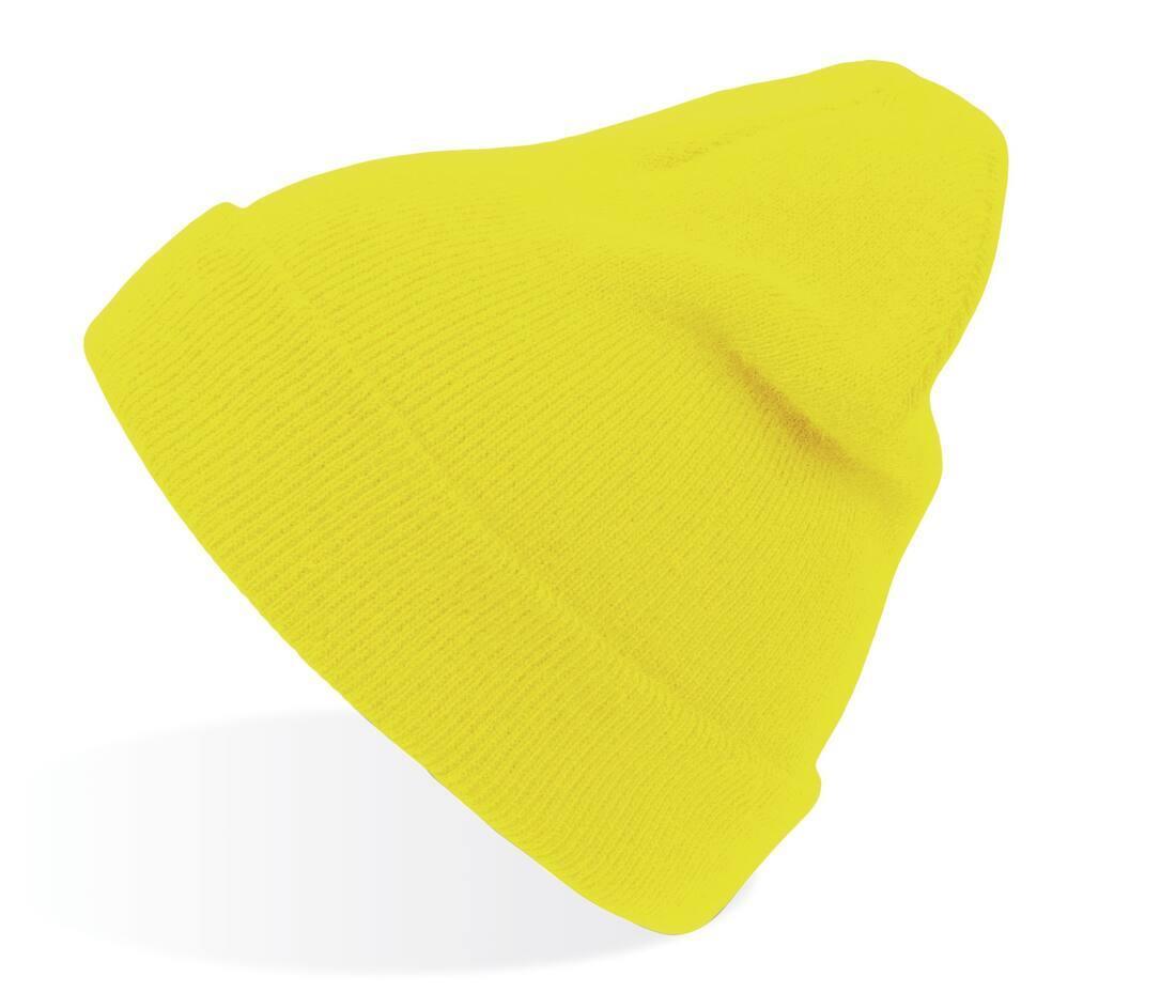 Volwassen Beanie fluo yellow winter muts stijlvol