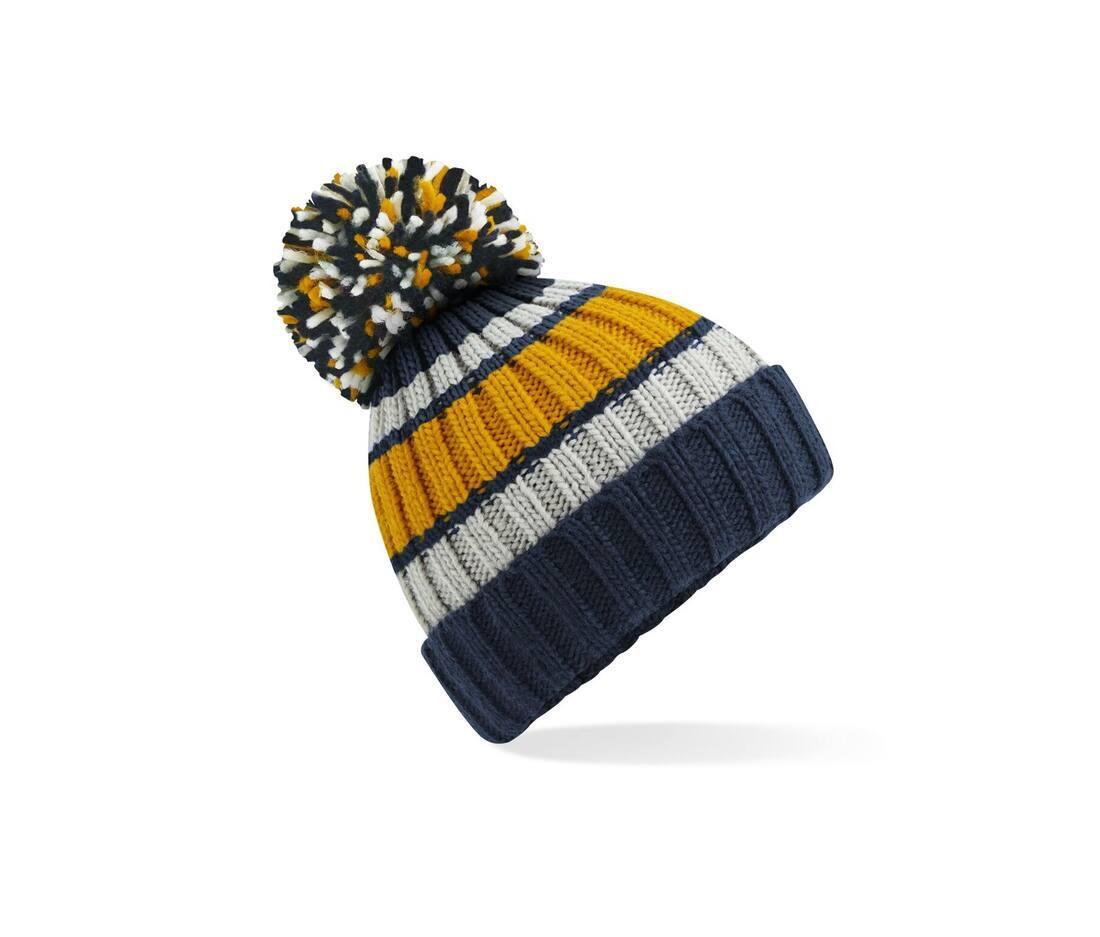 Wintermuts met oversized pompom voor volwassen dijon blue