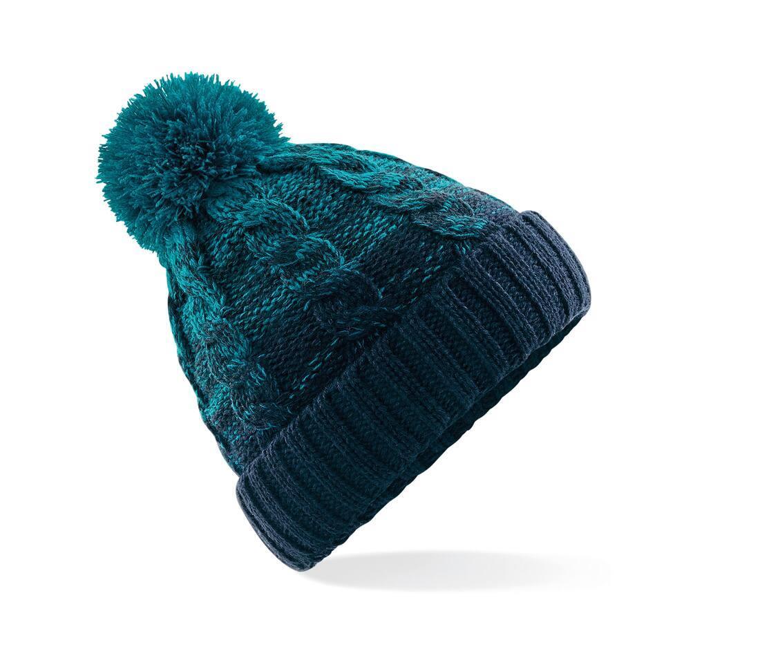 Wintermuts teal/french navy Volwassen met pom pom